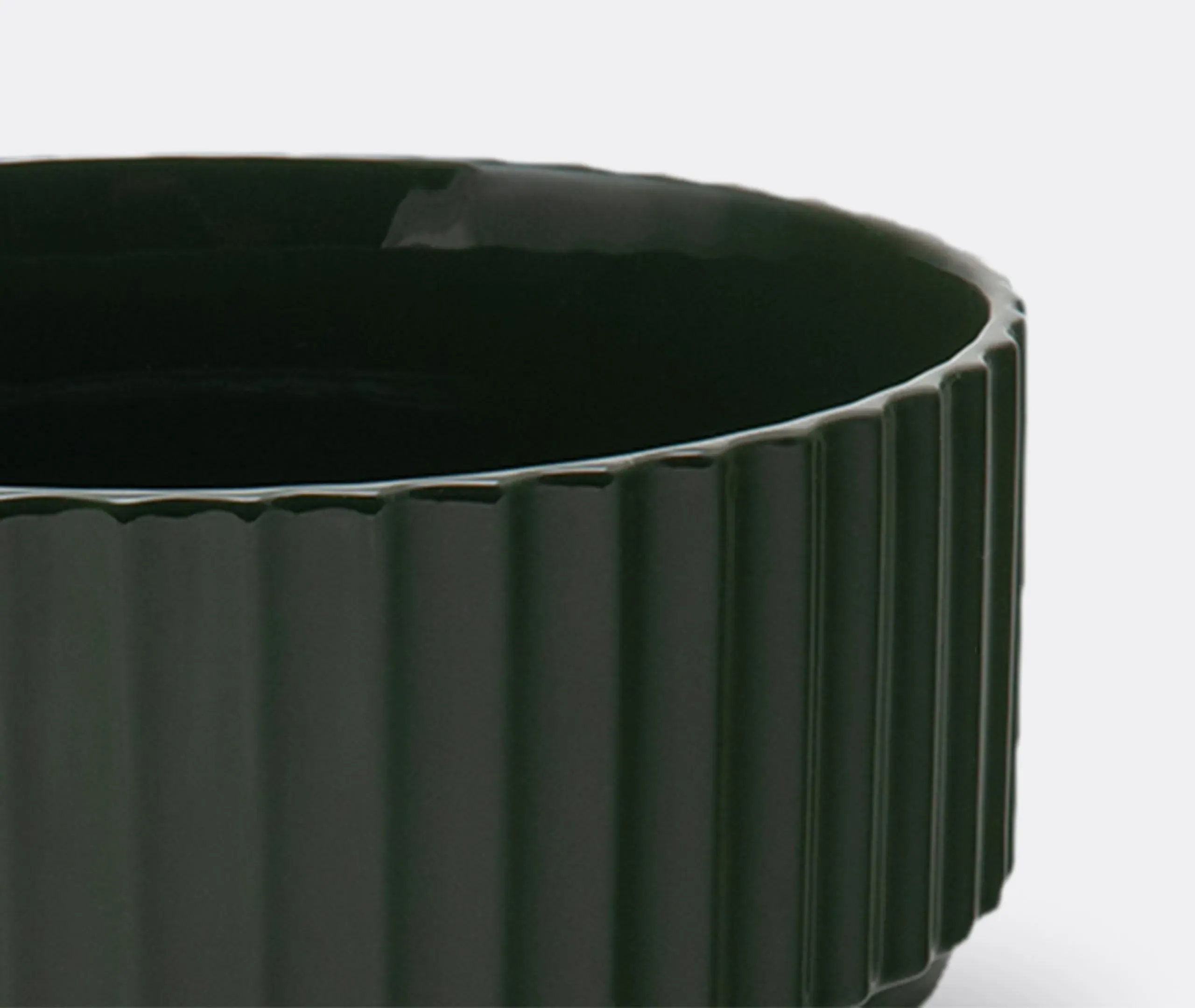 Handcrafted Bowl with Linear Creases - Green
