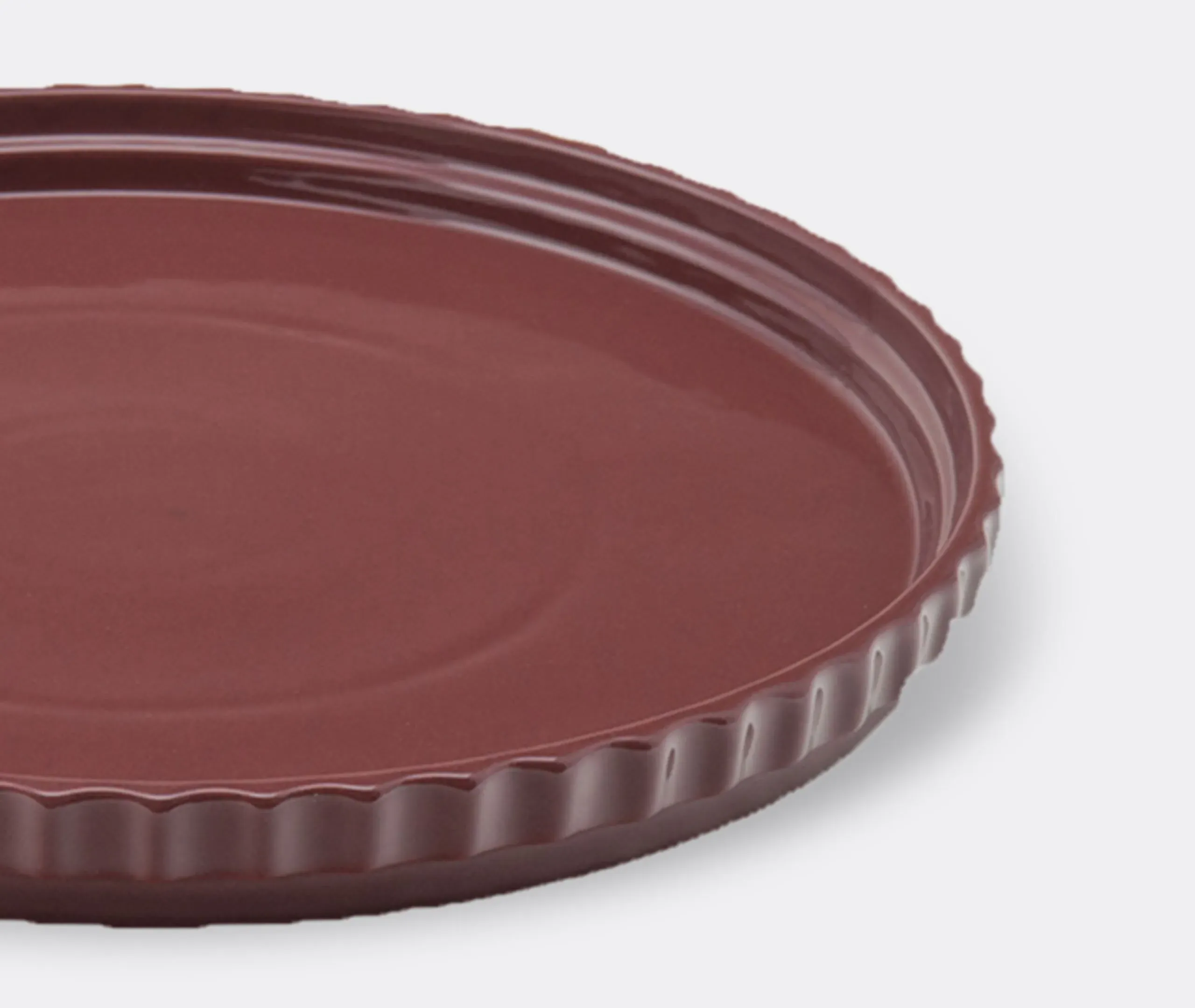 Handcrafted Plate with Creased Edges - Brown