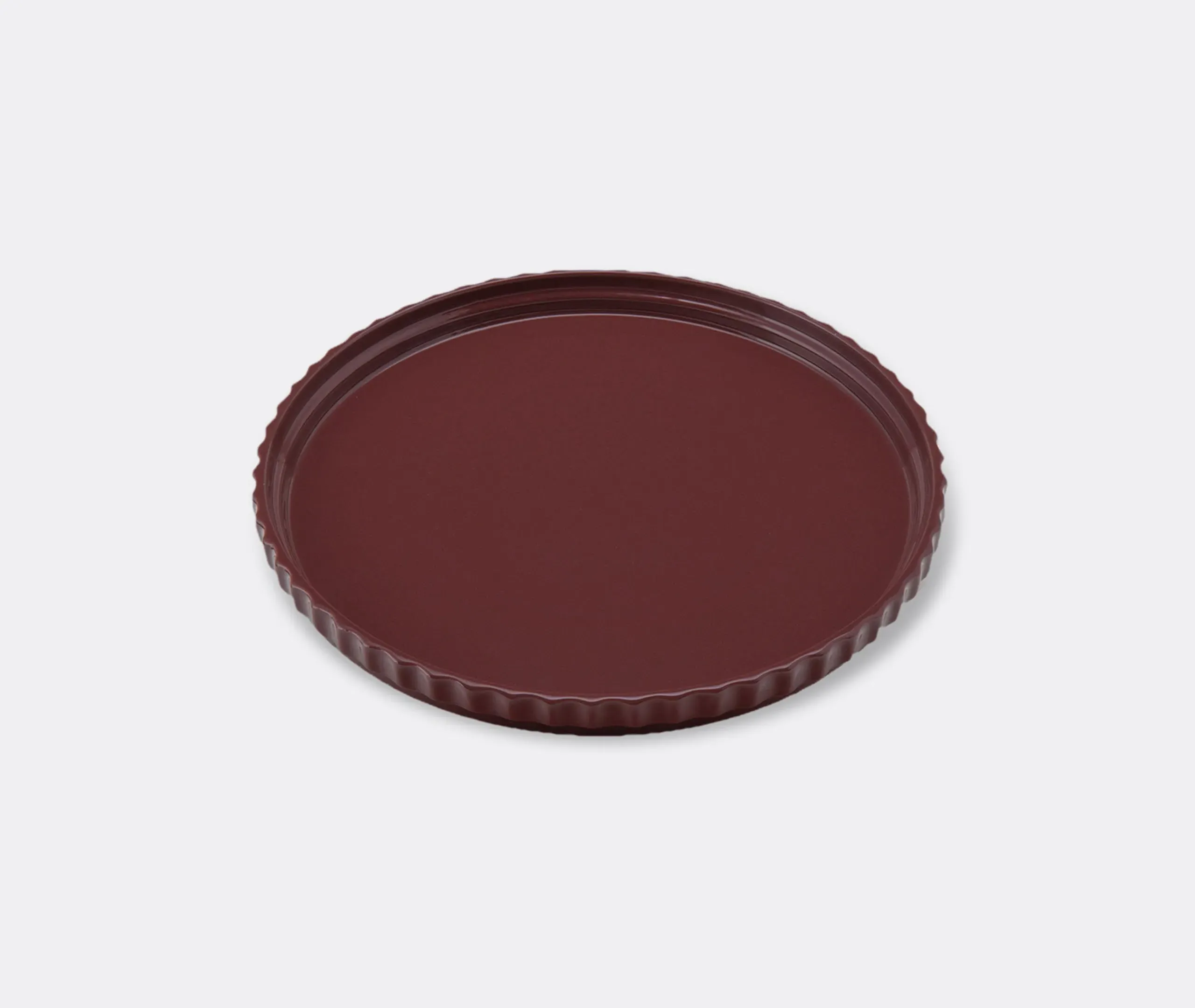 Handcrafted Plate with Creased Edges - Brown