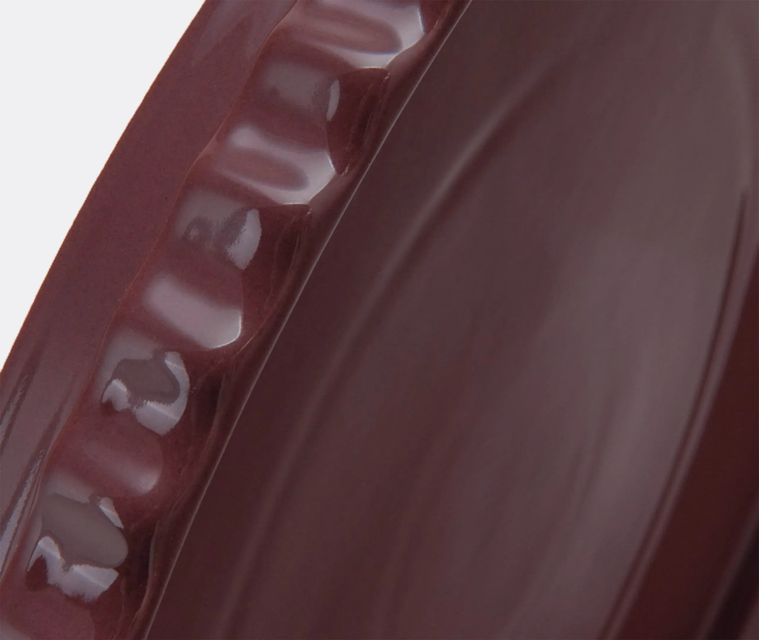 Handcrafted Plate with Creased Edges - Brown