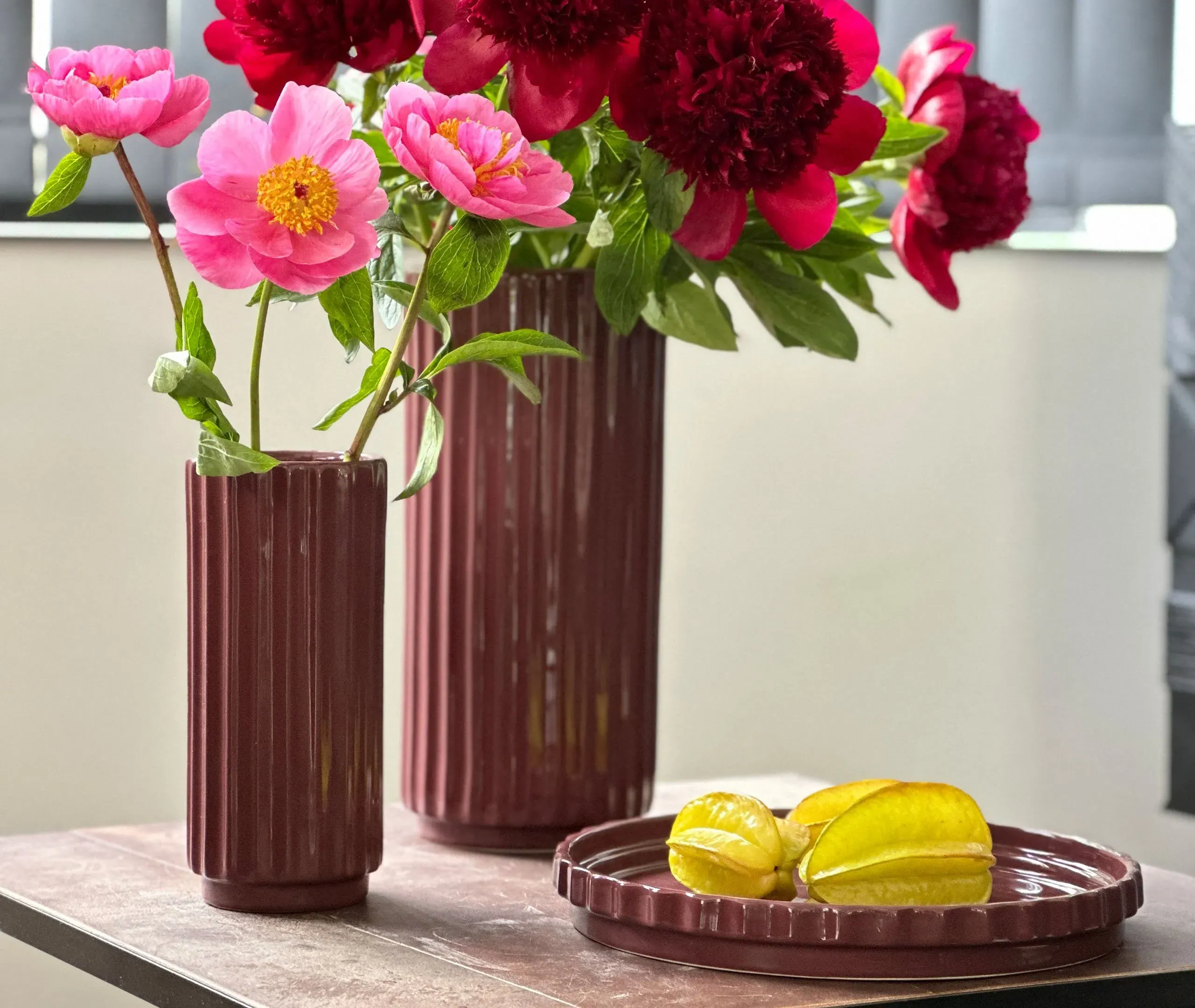 Handcrafted Plate with Creased Edges - Brown