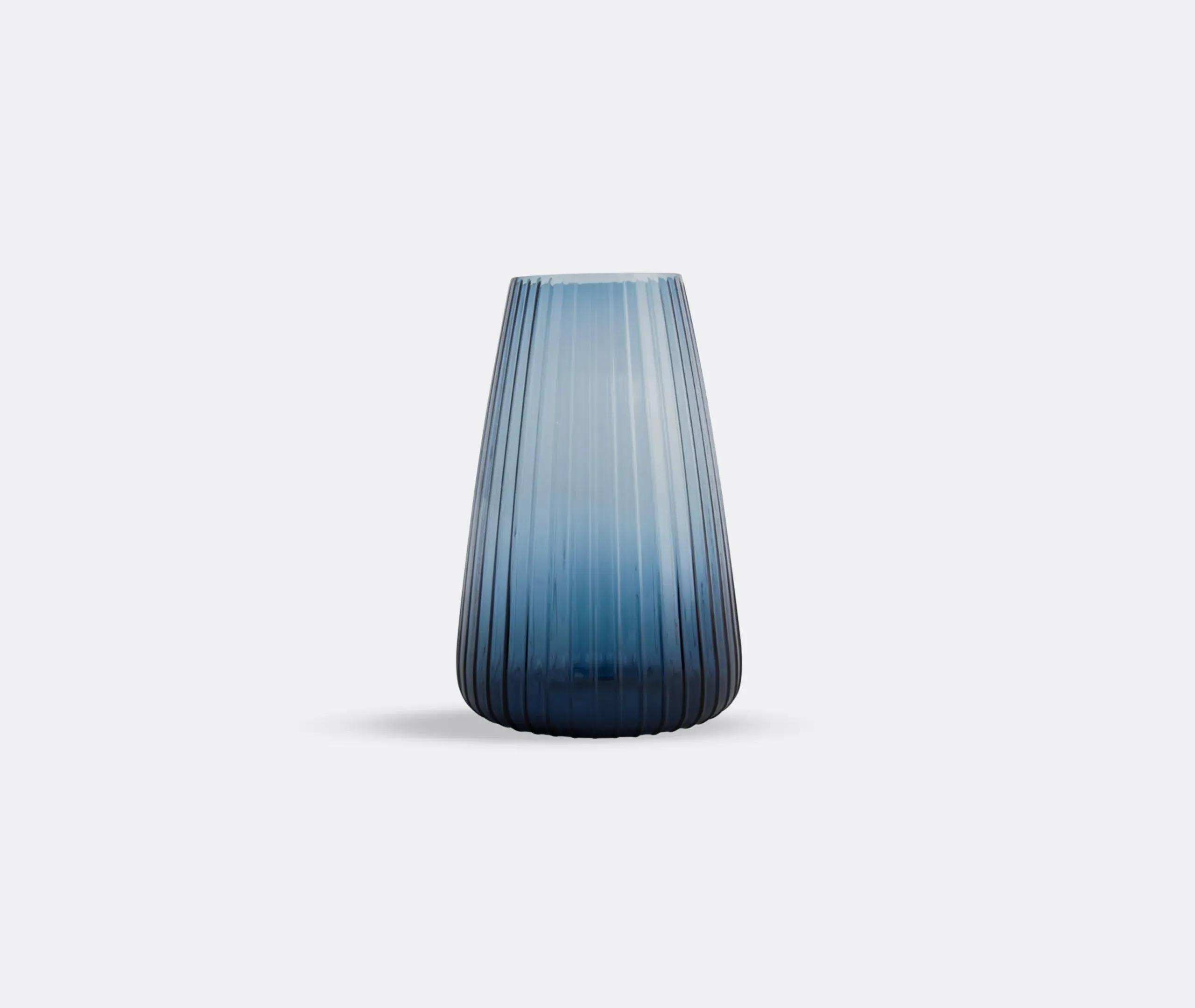 Large Ribbed Vase - Blue, Glass image