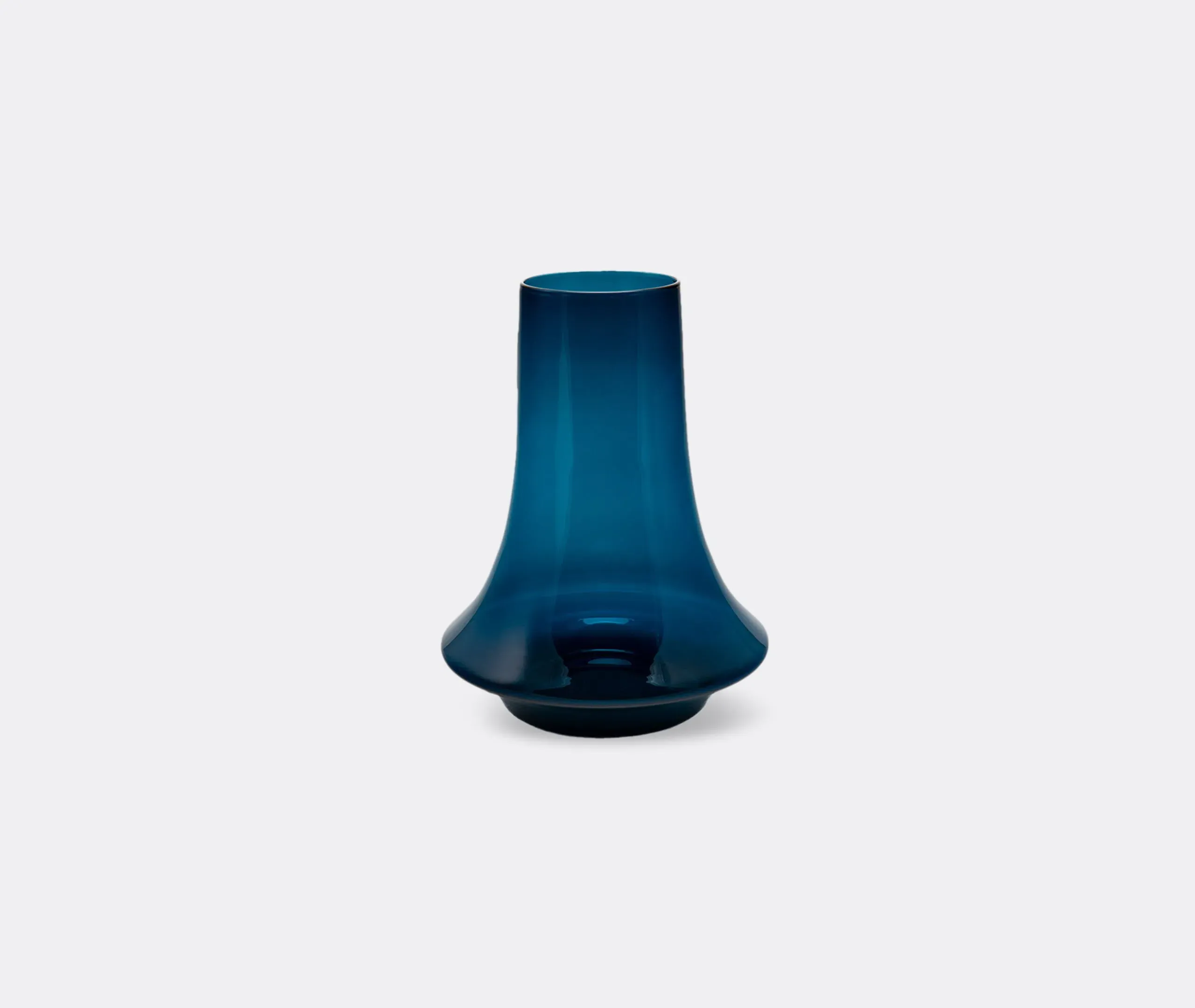 Large Spinn Vase with Fluted Design - Blue Glass image