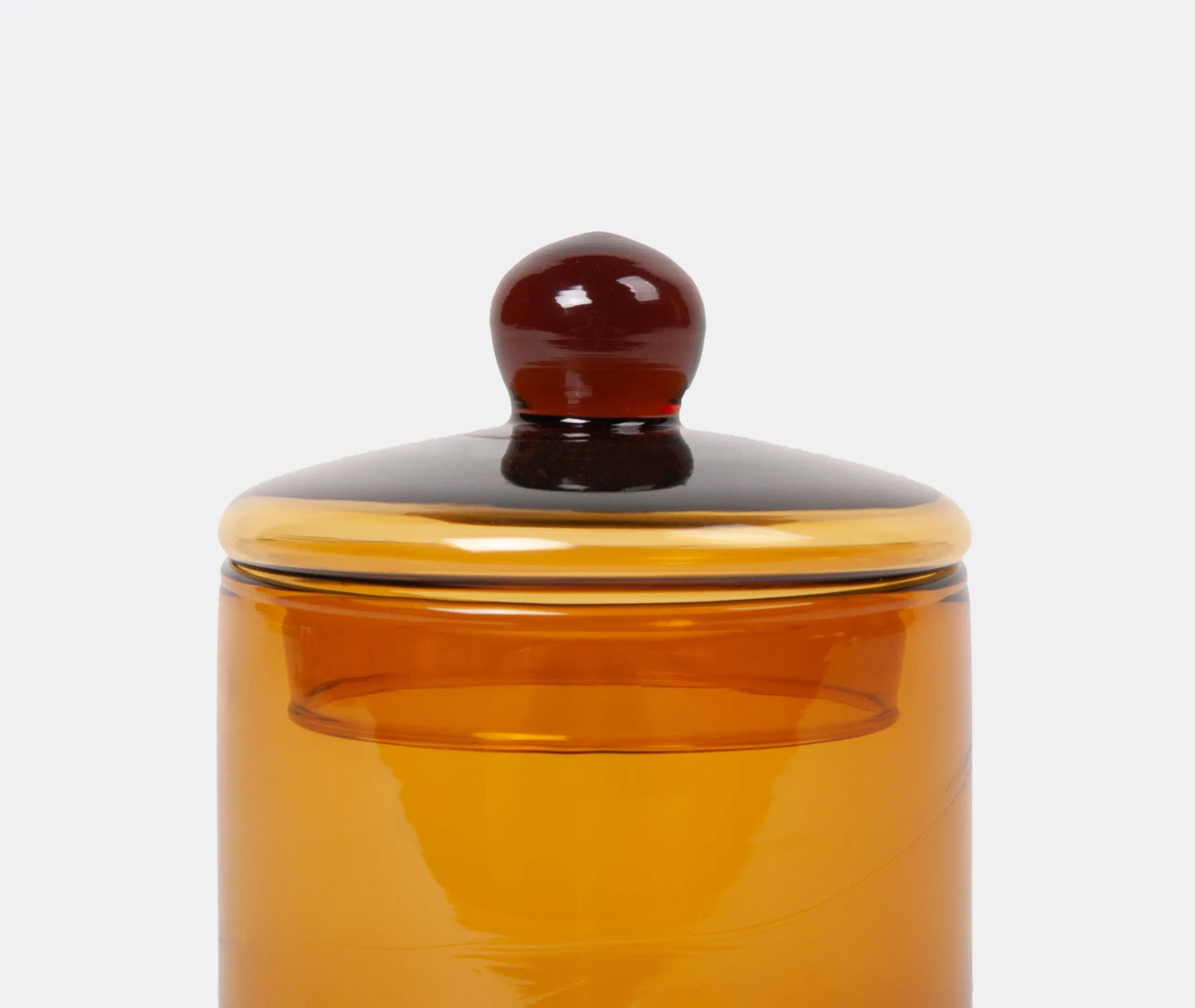 Large Storage Container with Lid - Amber, Glass