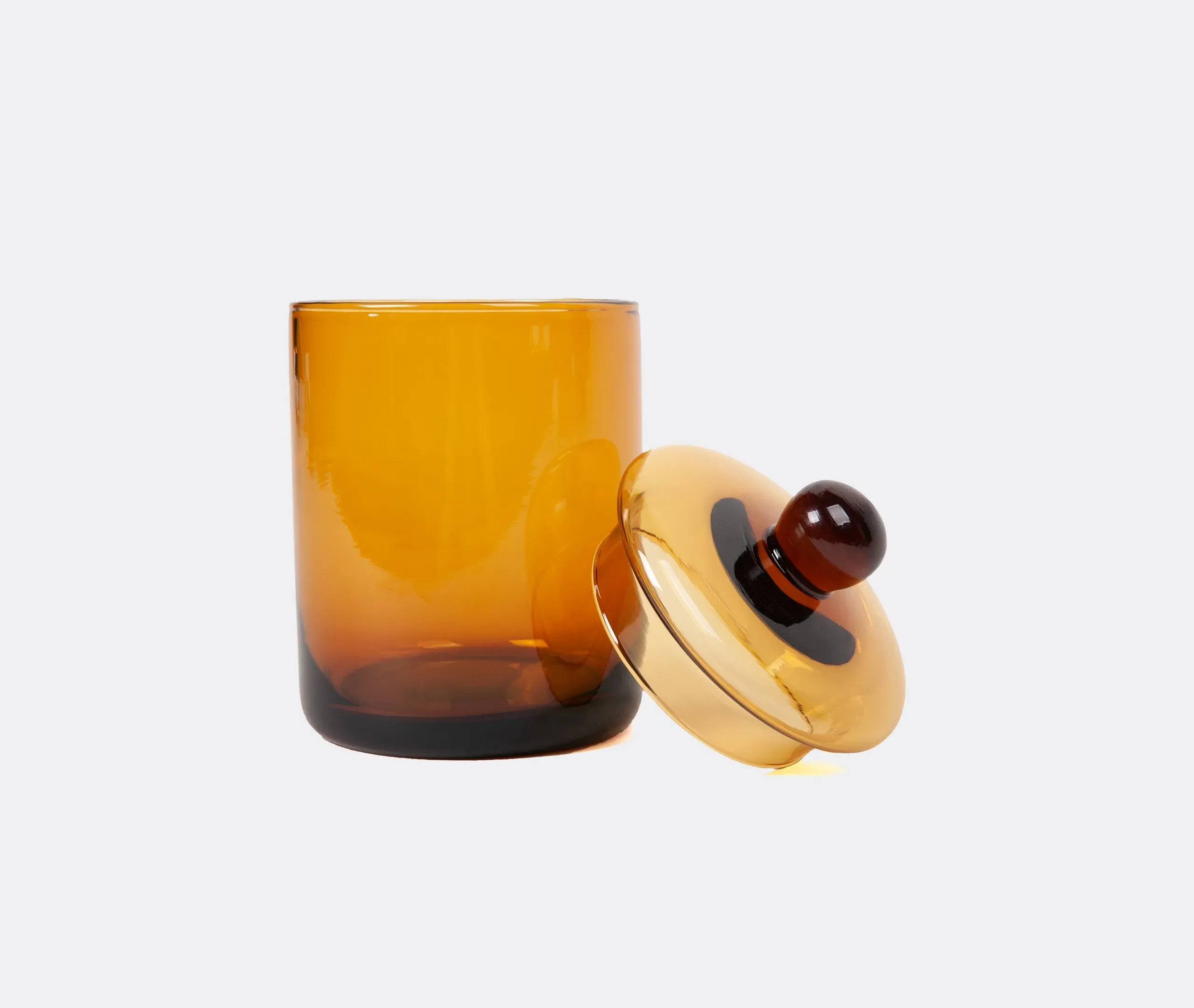 Large Storage Container with Lid - Amber, Glass image