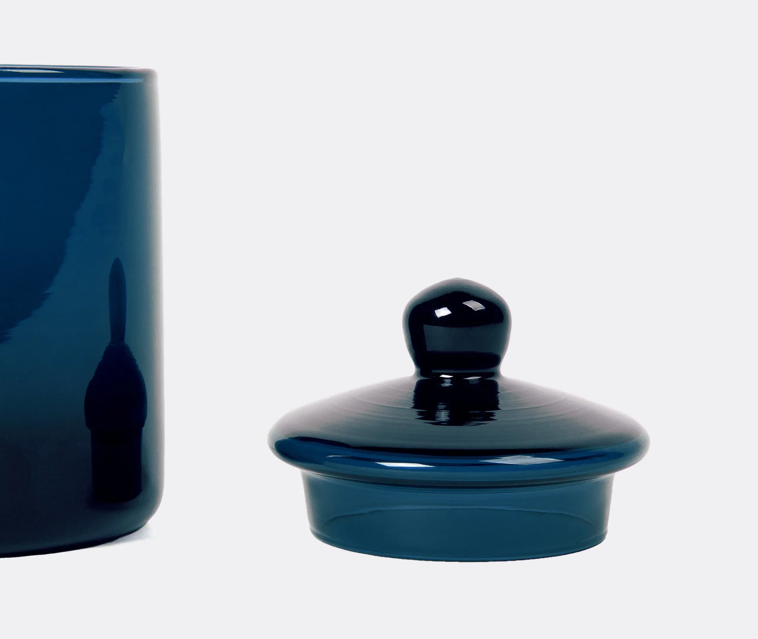 Large Storage Container with Lid - Blue, Glass