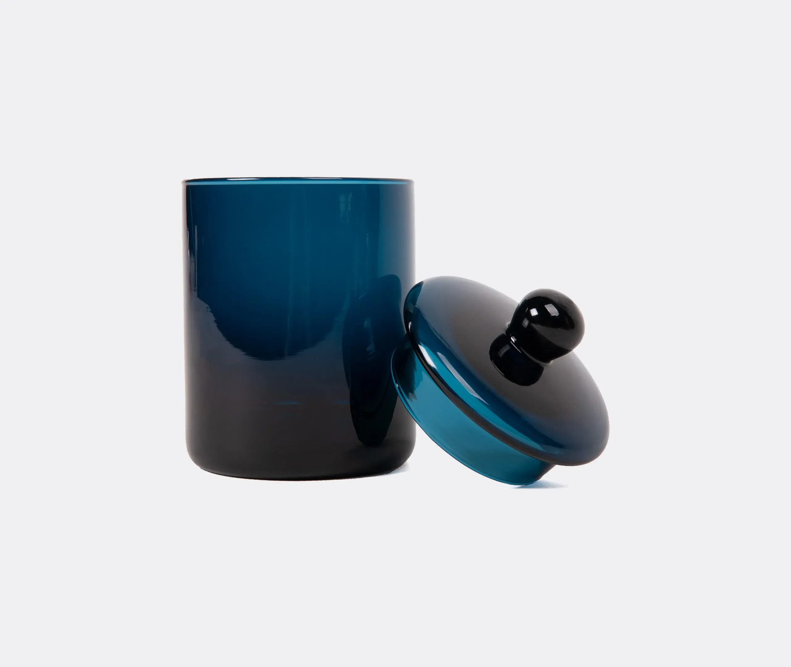 Large Storage Container with Lid - Blue, Glass