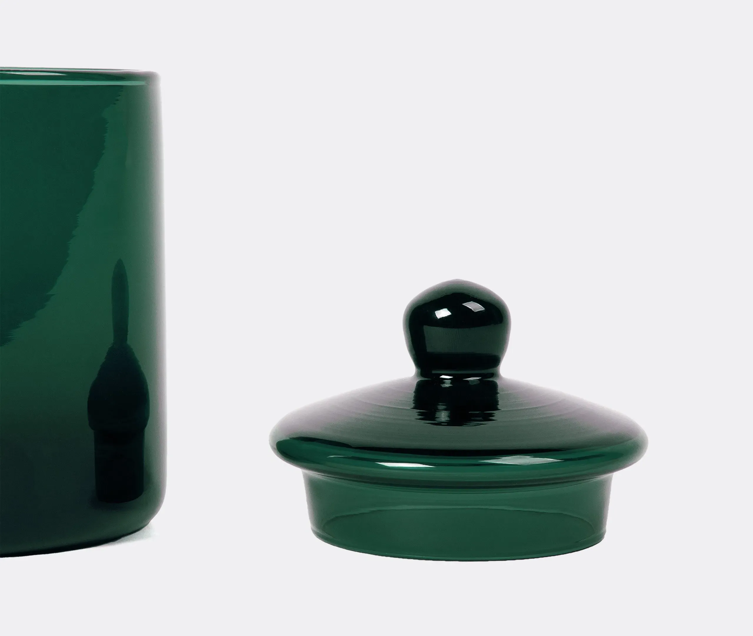 Large Storage Container with Lid - Green, Glass