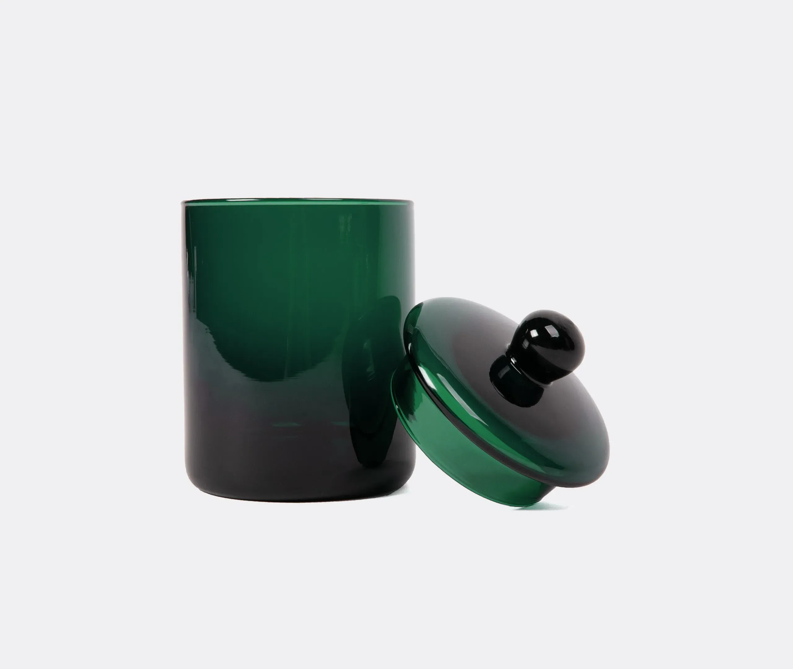 Large Storage Container with Lid - Green, Glass
