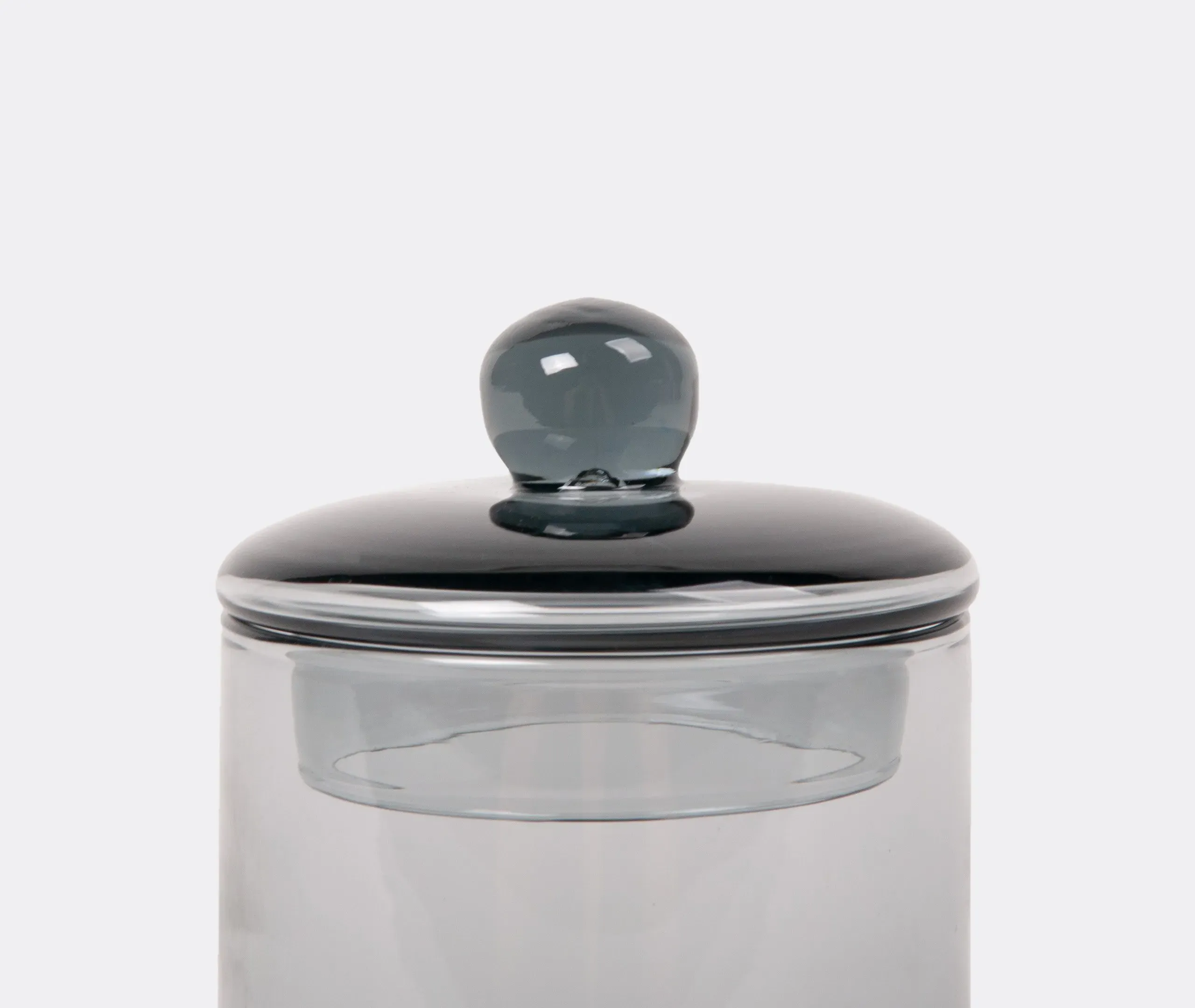 Large Storage Container with Lid - Grey, Glass