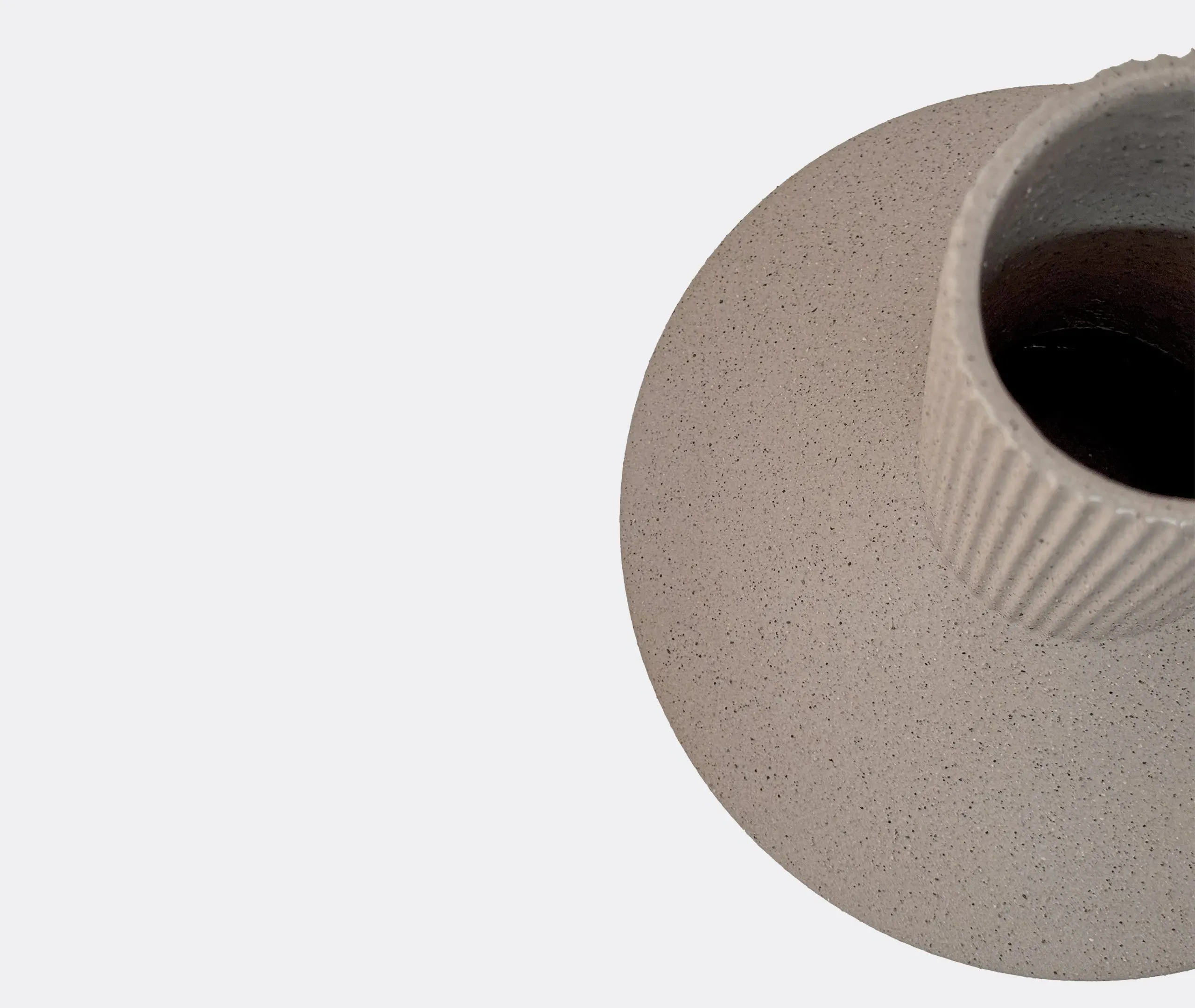 Large Vase with Ribbed Neck - Sand, Stoneware
