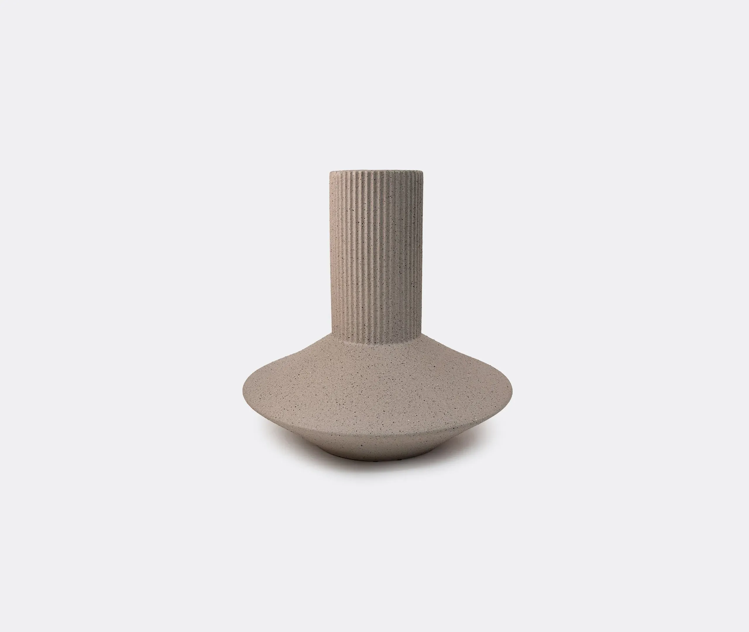 Large Vase with Ribbed Neck - Sand, Stoneware image