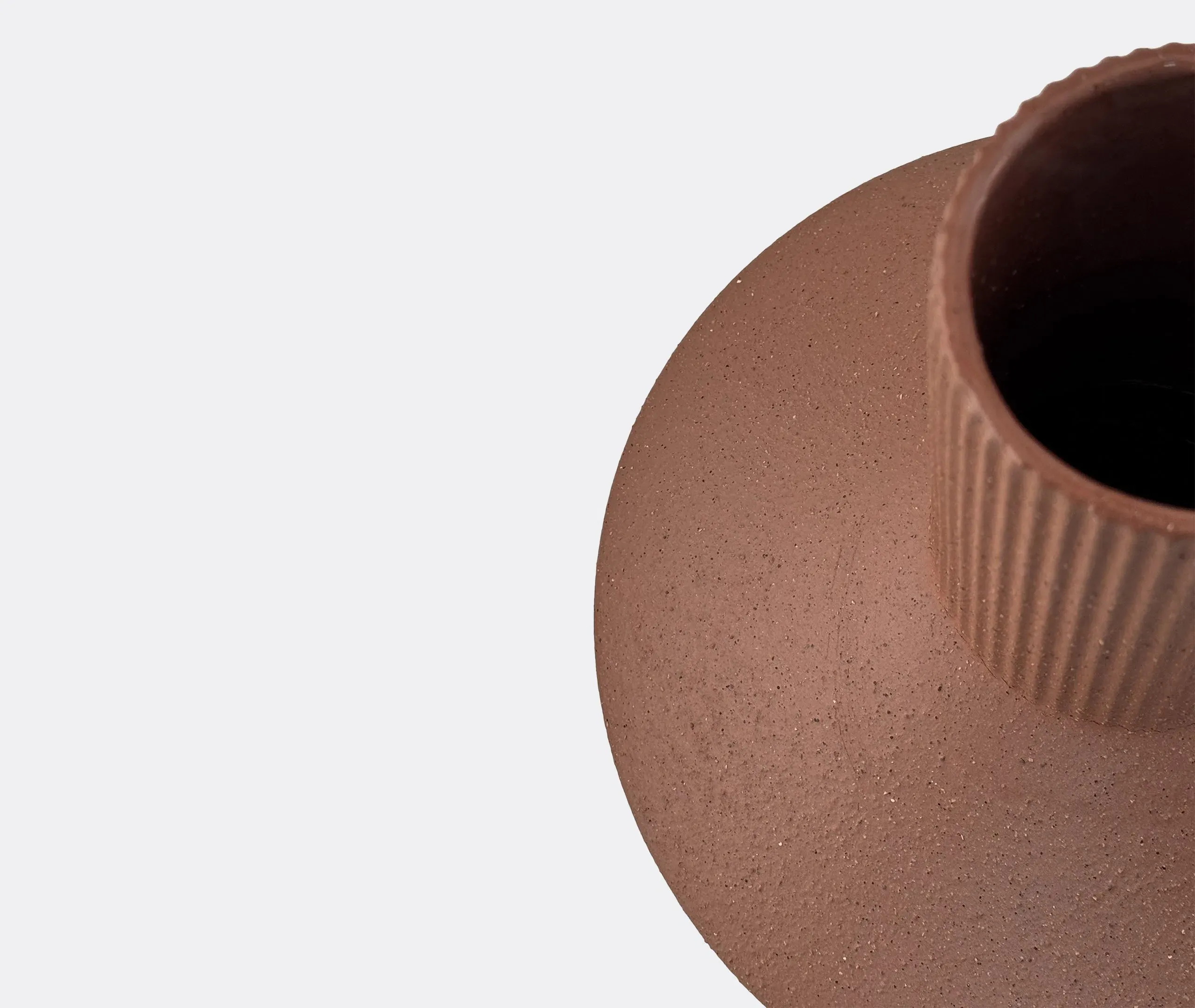 Large Vase with Ribbed Neck - Terra, Stoneware