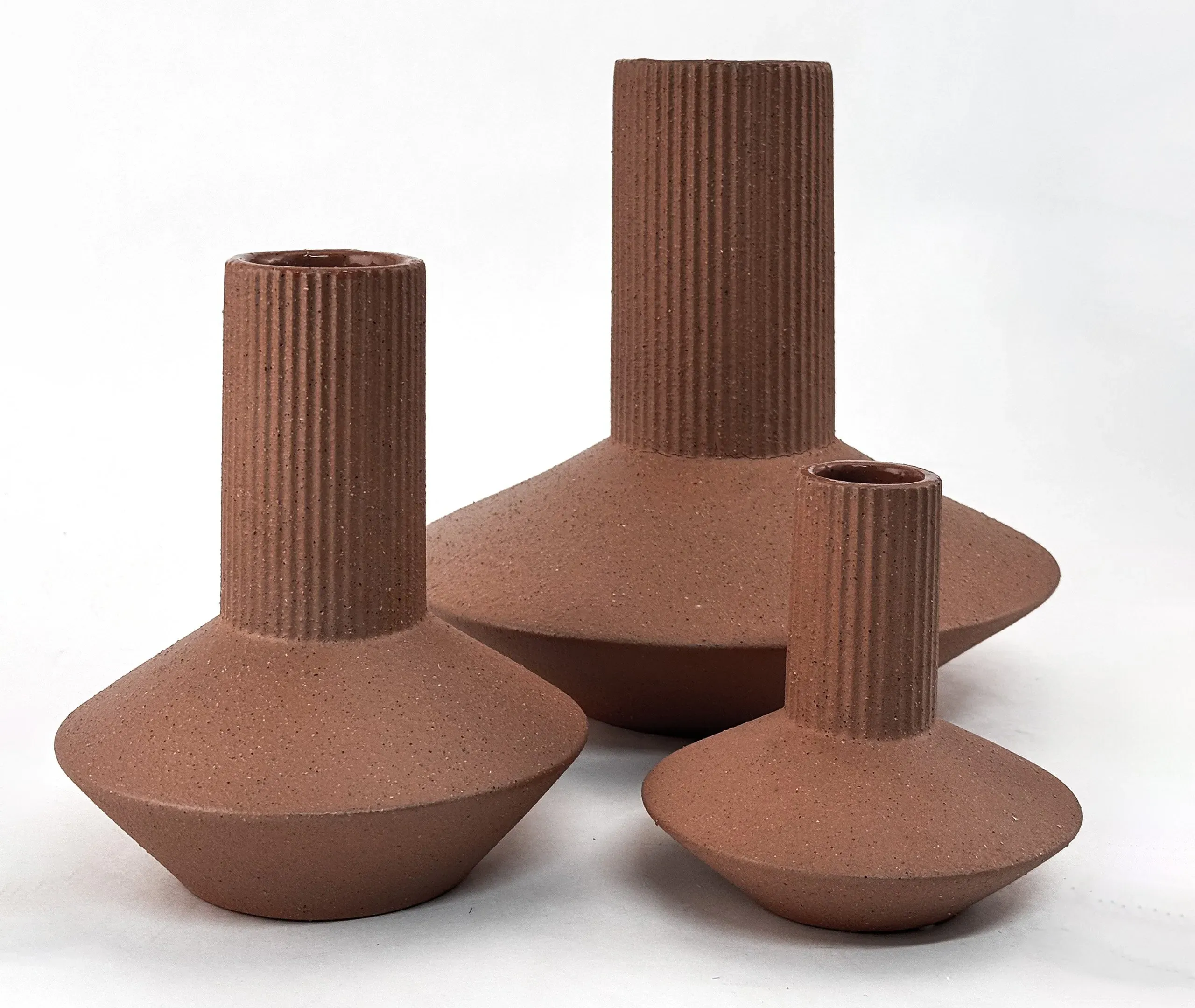 Large Vase with Ribbed Neck - Terra, Stoneware