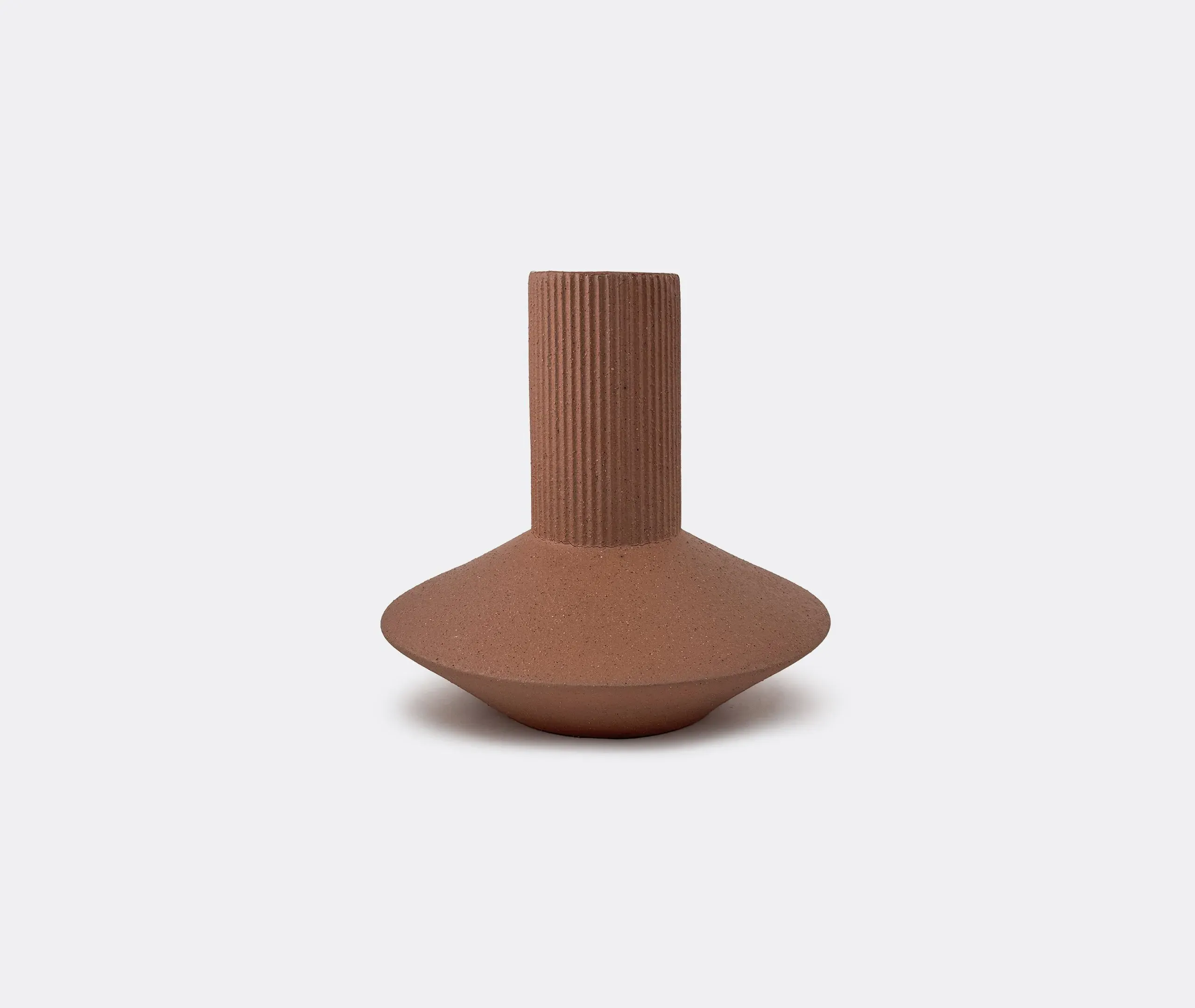 Large Vase with Ribbed Neck - Terra, Stoneware