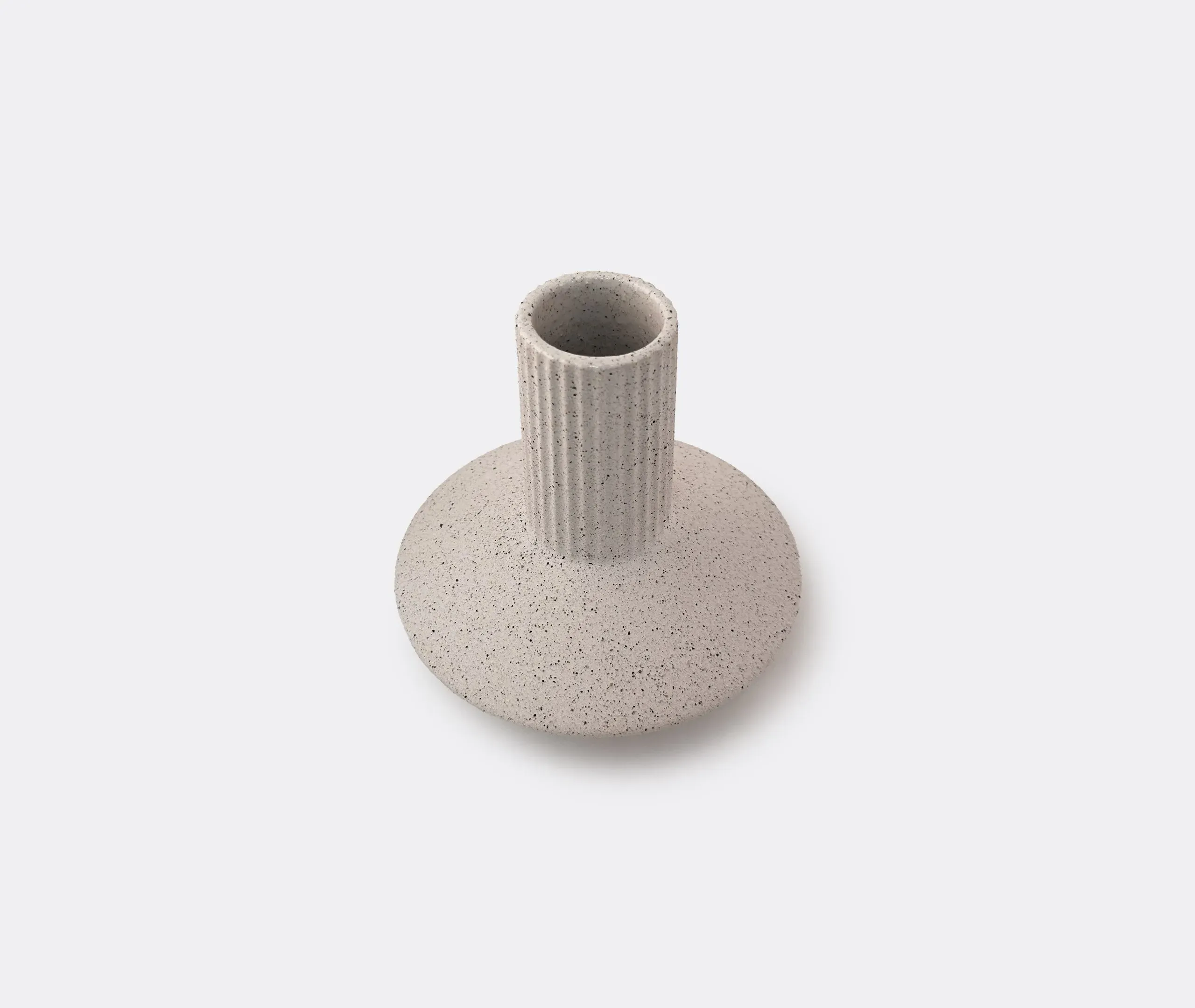 Large Vase with Ribbed Neck - White, Stoneware