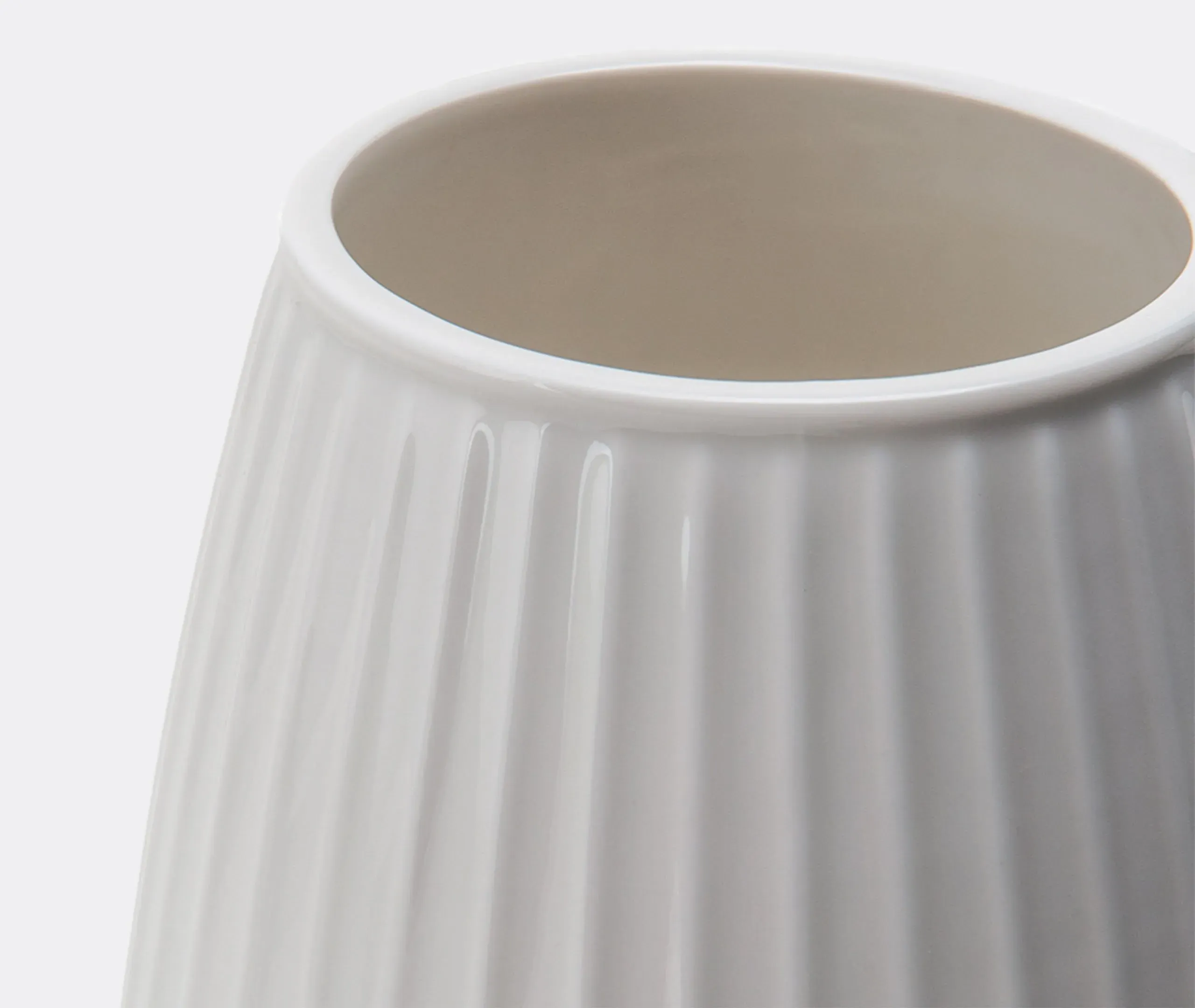 Large Vase with Stripes - Cream, Ceramic