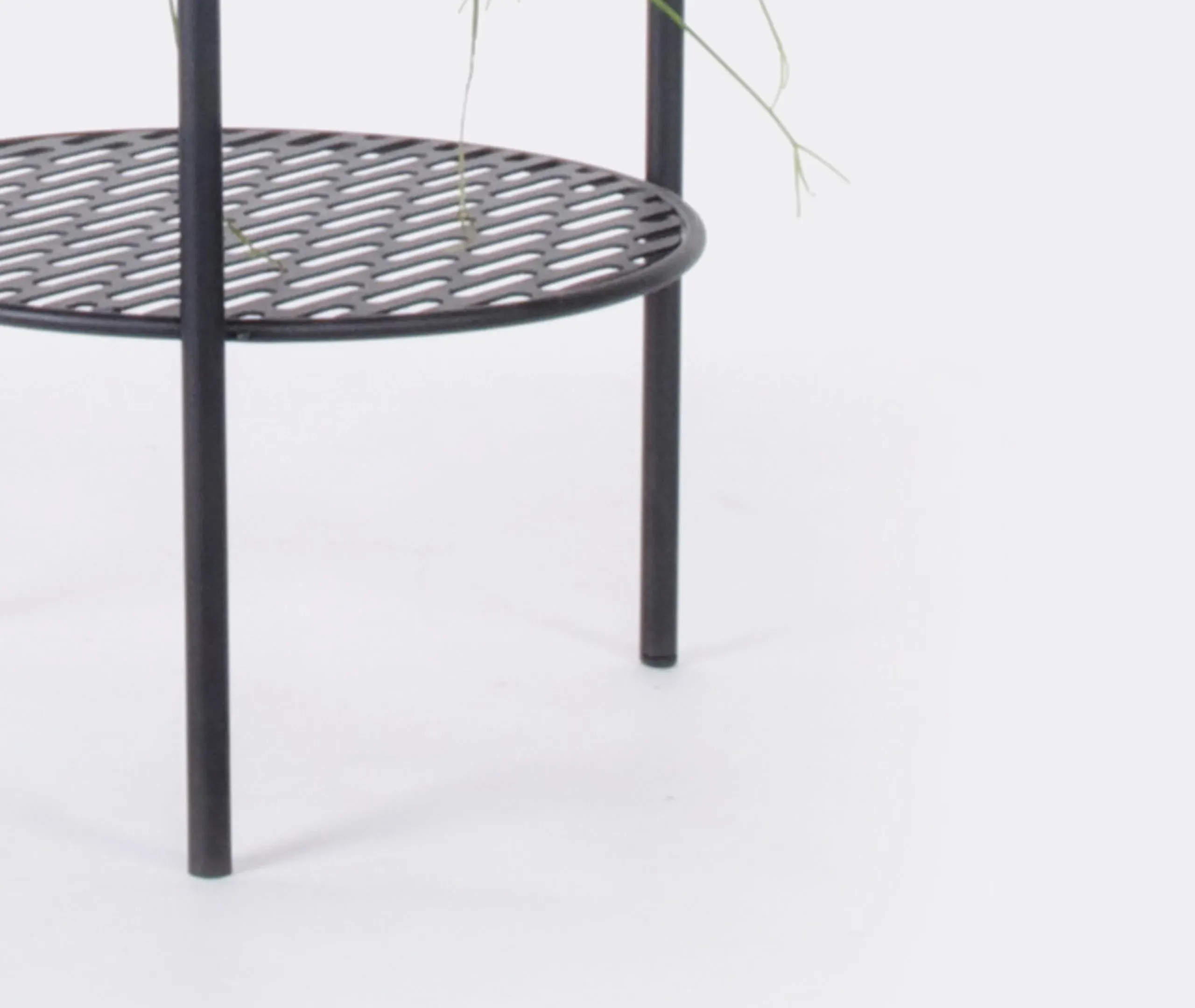Medium Plant Stand with Storage - Black, Iron