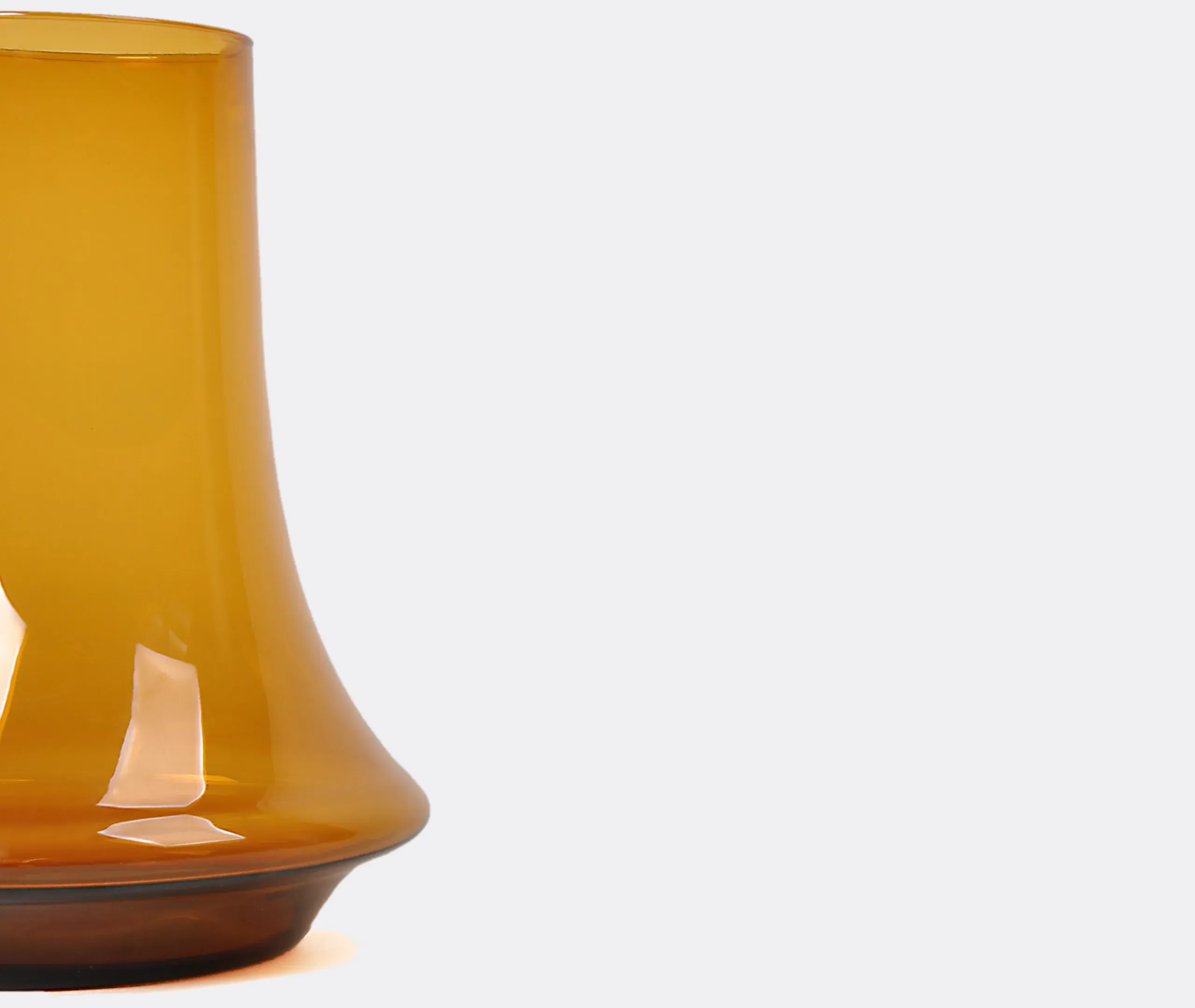 Medium Vase with Curved Design - Amber, Glass
