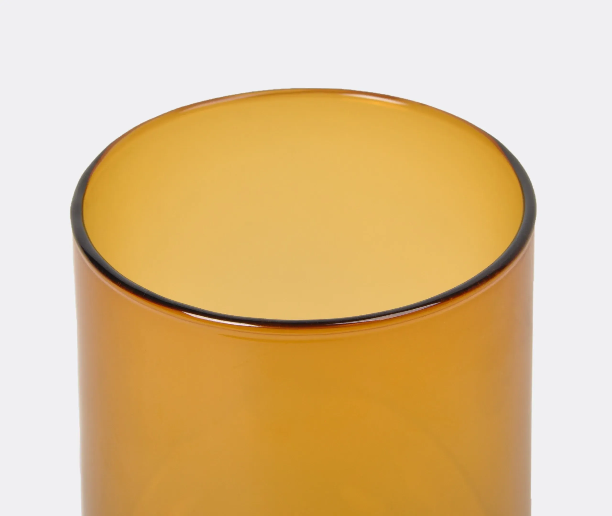 Medium Vase with Curved Design - Amber, Glass