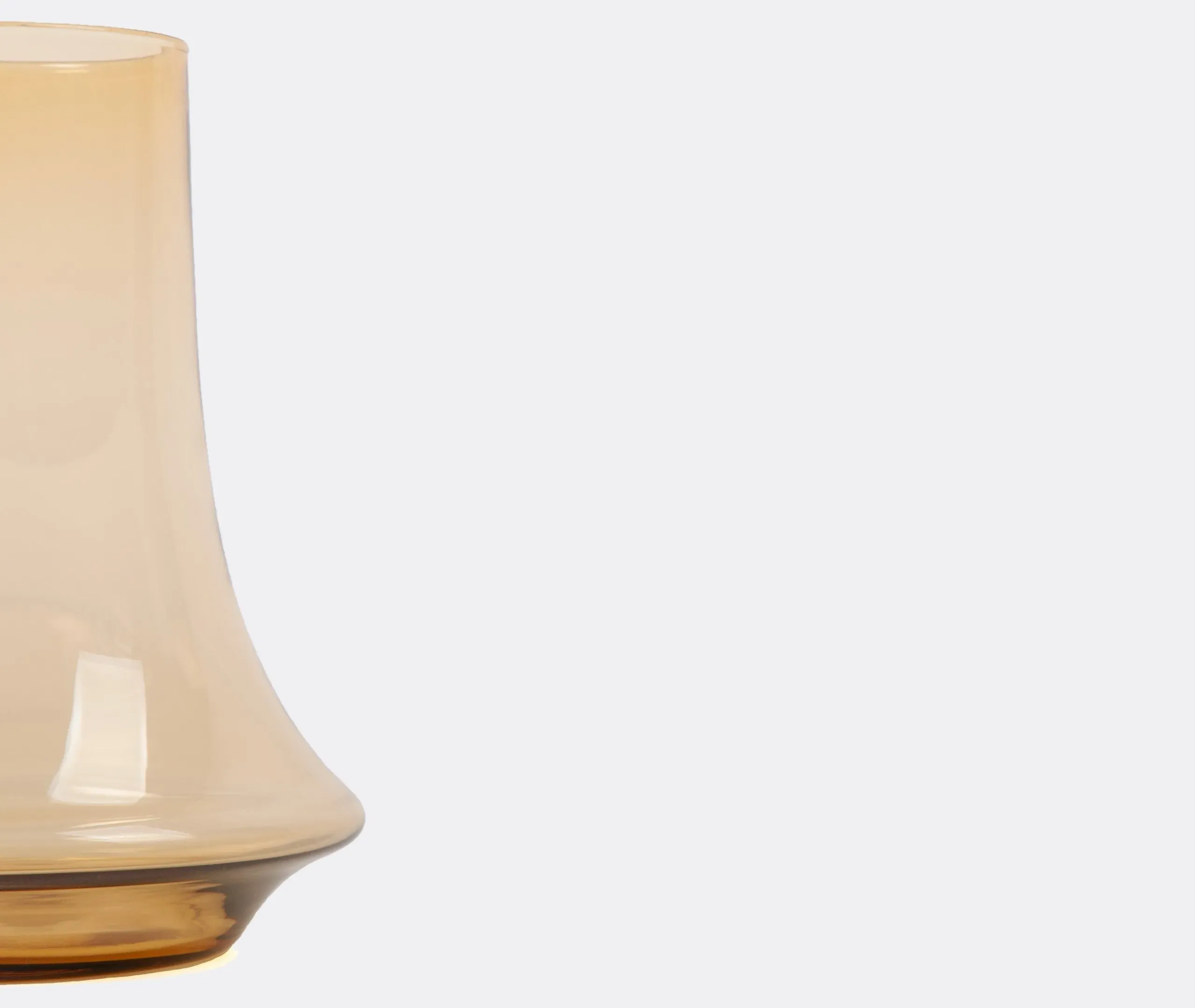Medium Vase with Curved Design - Amber, Glass