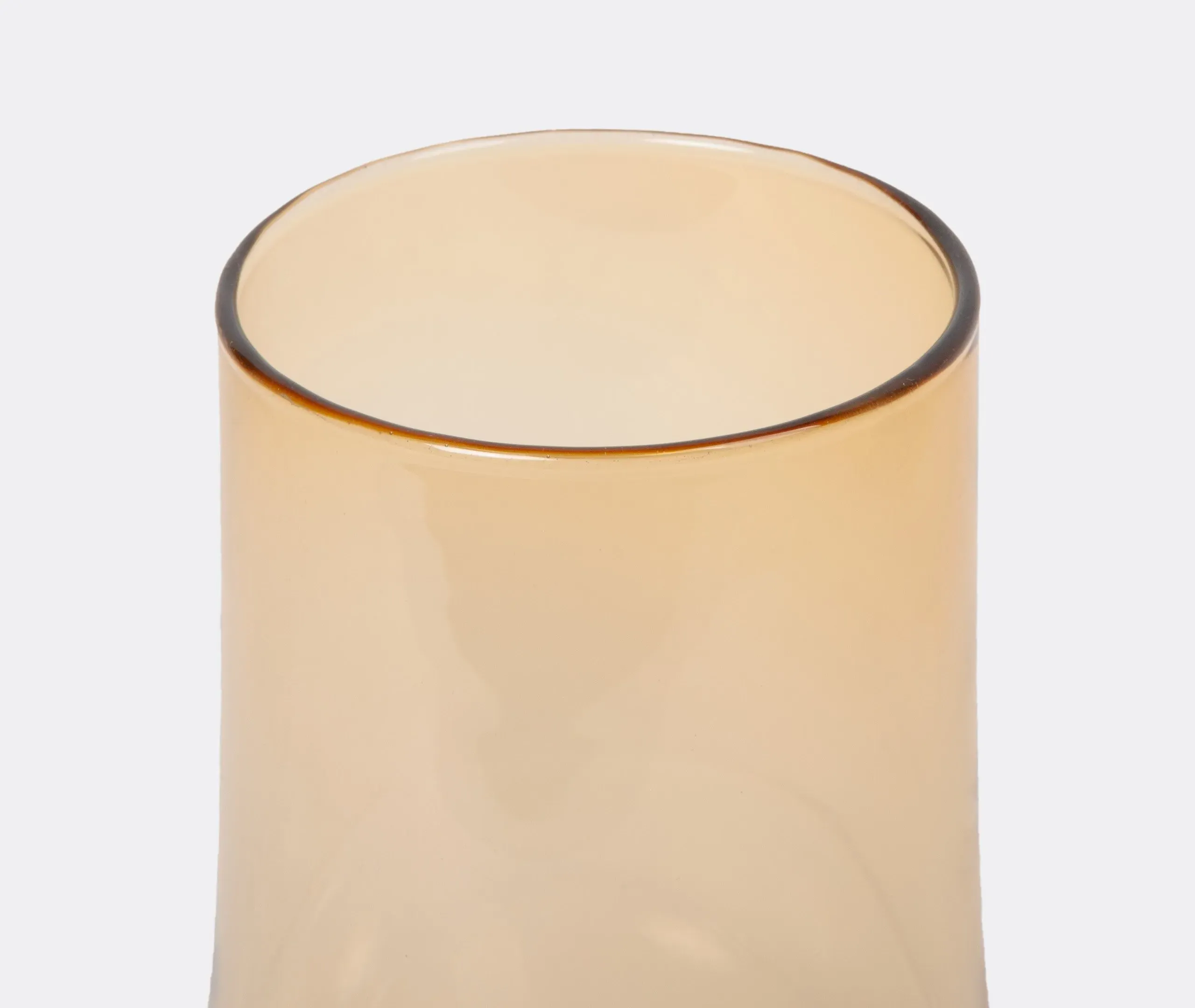 Medium Vase with Curved Design - Amber, Glass