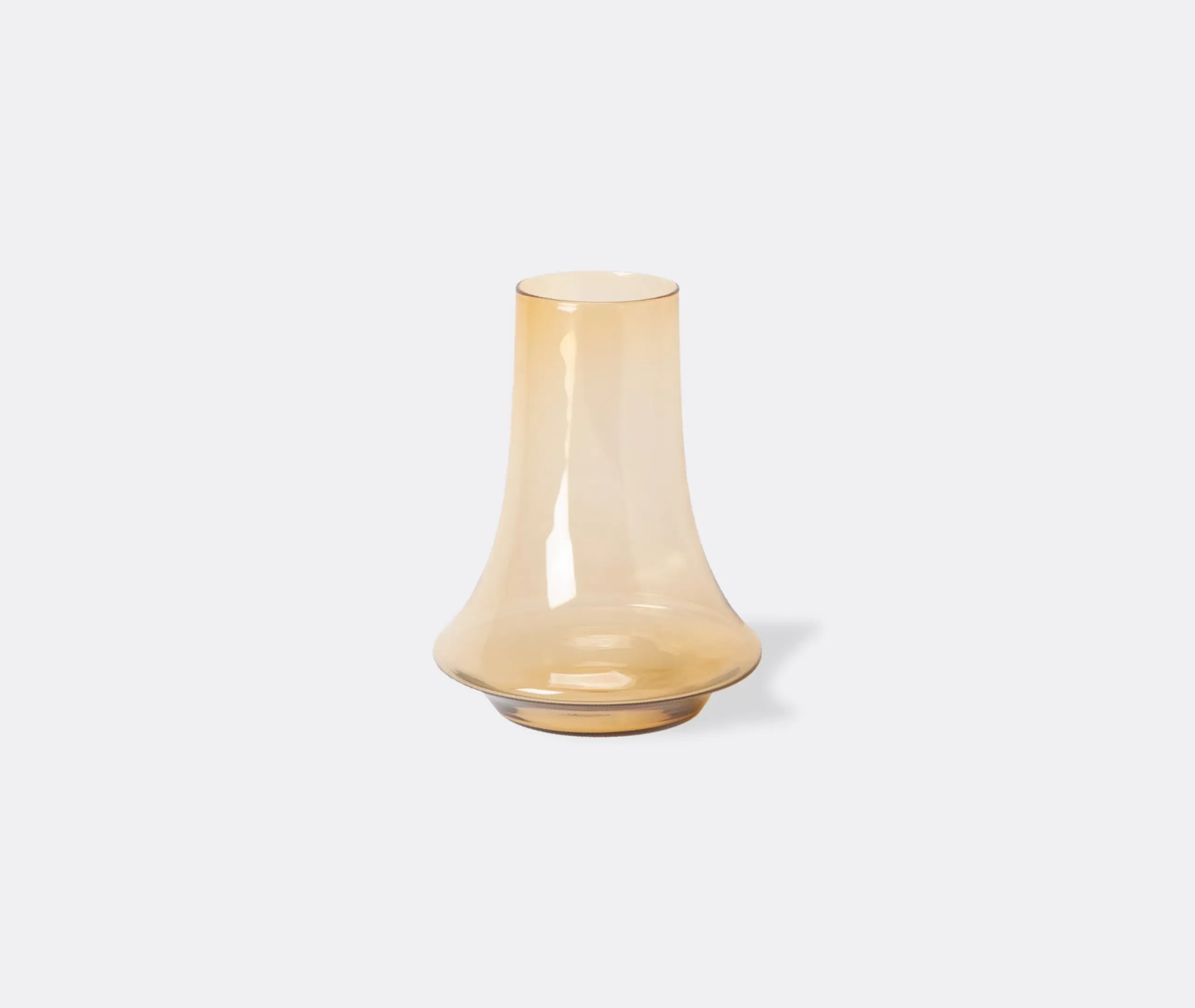 Medium Vase with Curved Design - Amber, Glass image