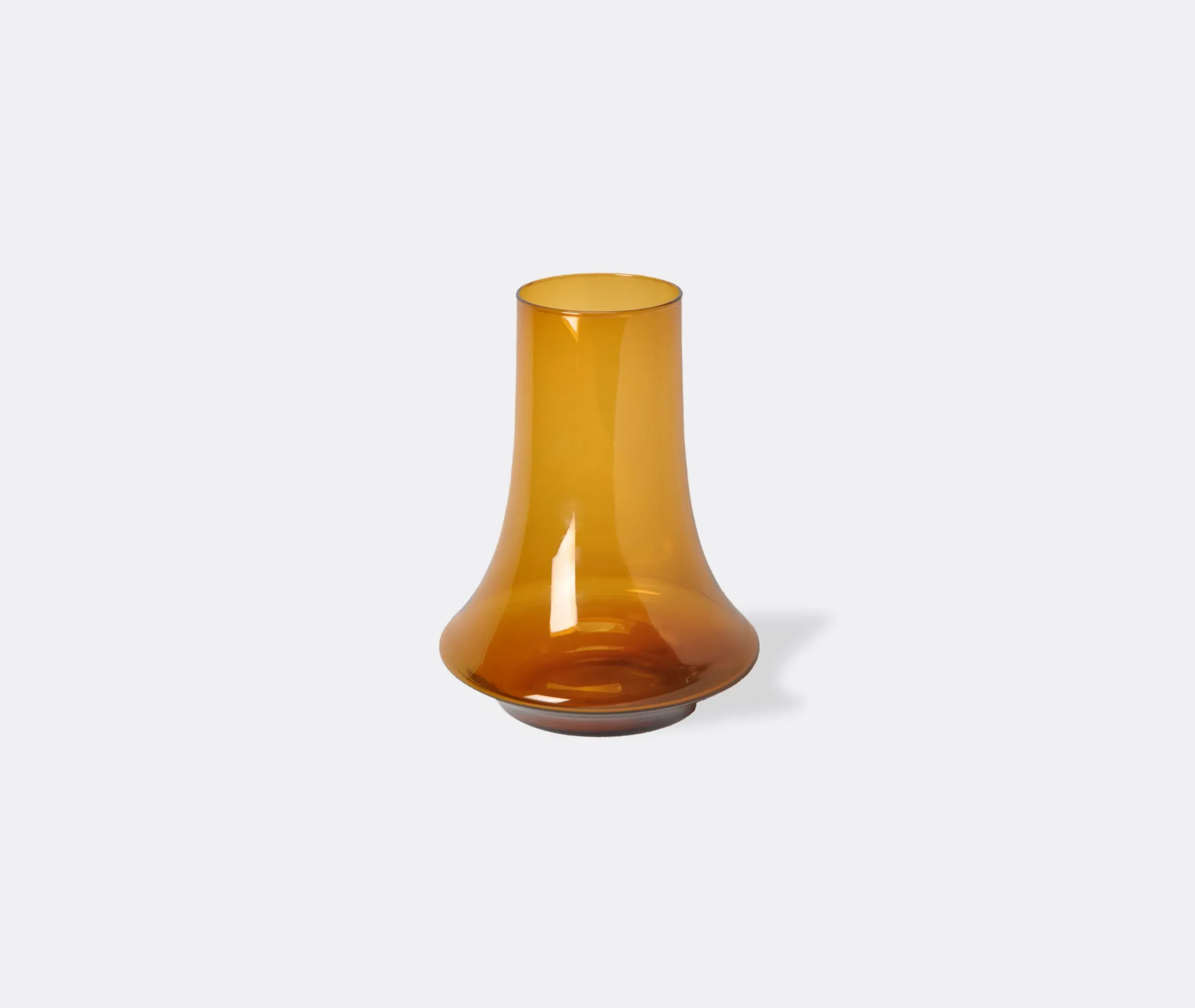 Medium Vase with Curved Design - Amber, Glass