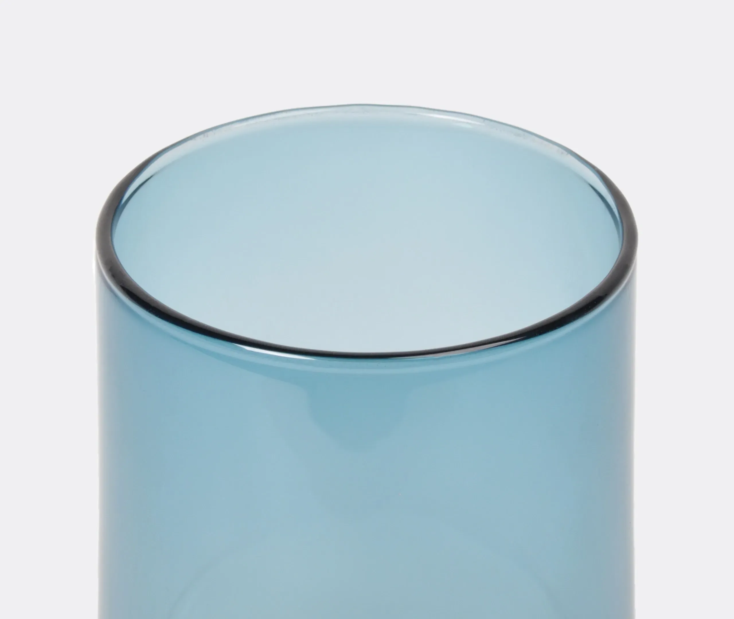 Medium Vase with Curved Design - Blue, Glass