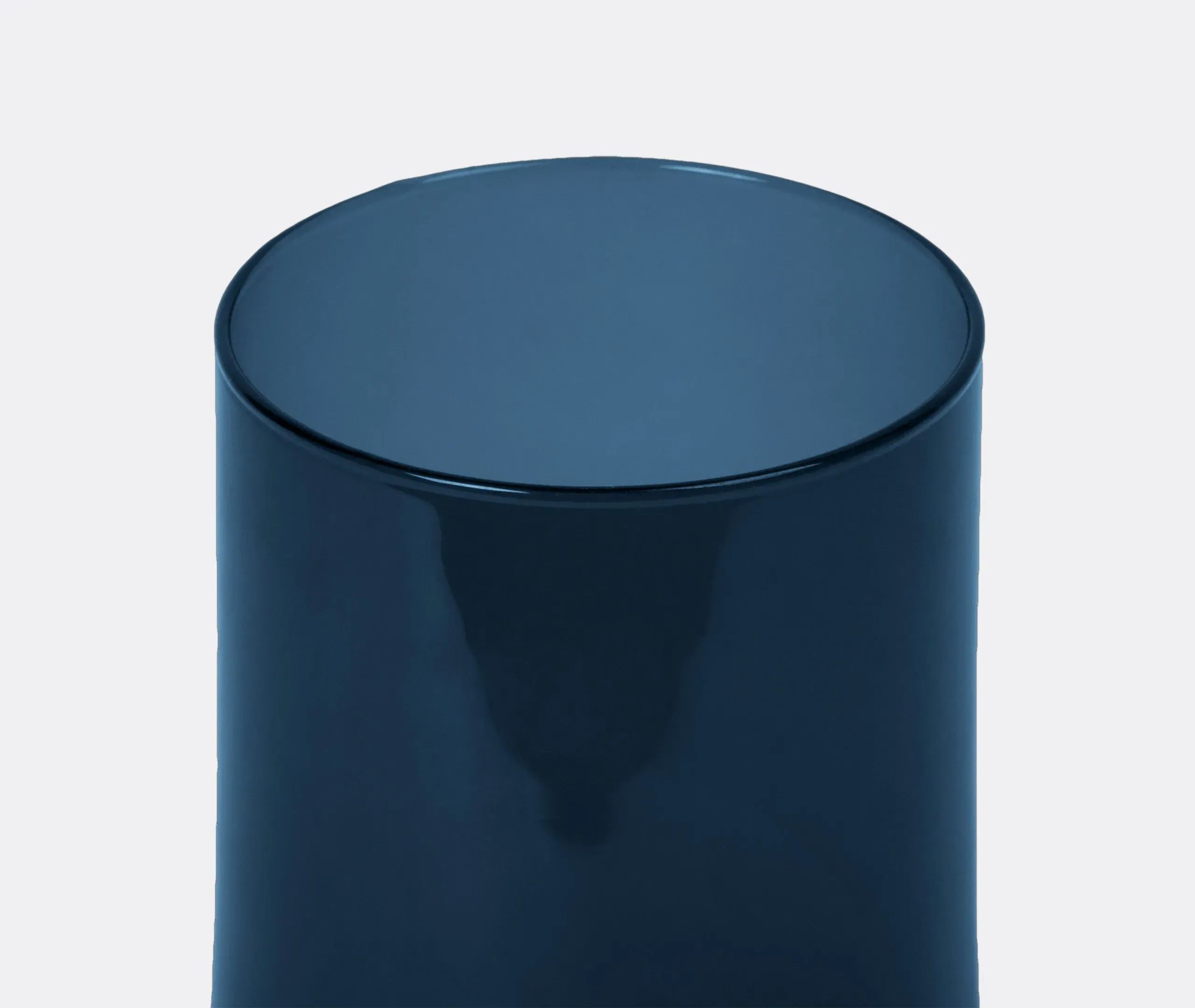 Medium Vase with Curved Design - Blue, Glass