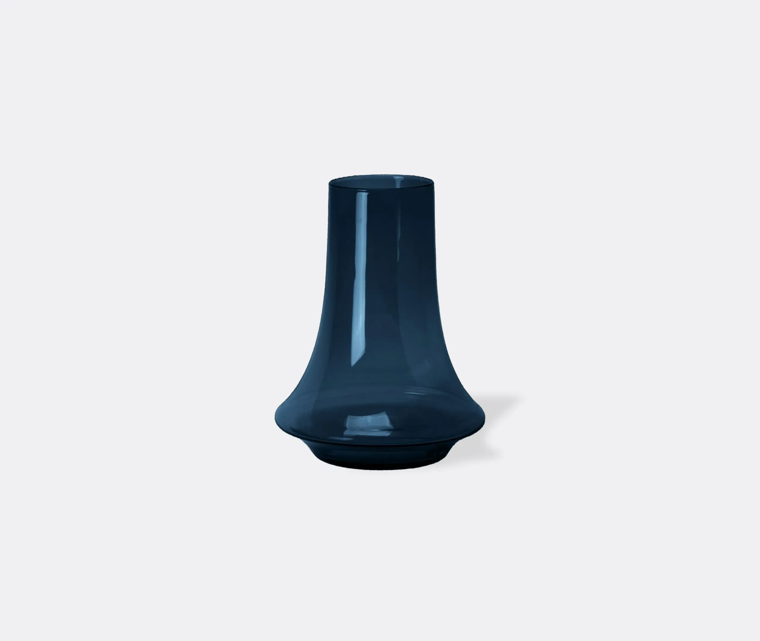 Medium Vase with Curved Design - Blue, Glass