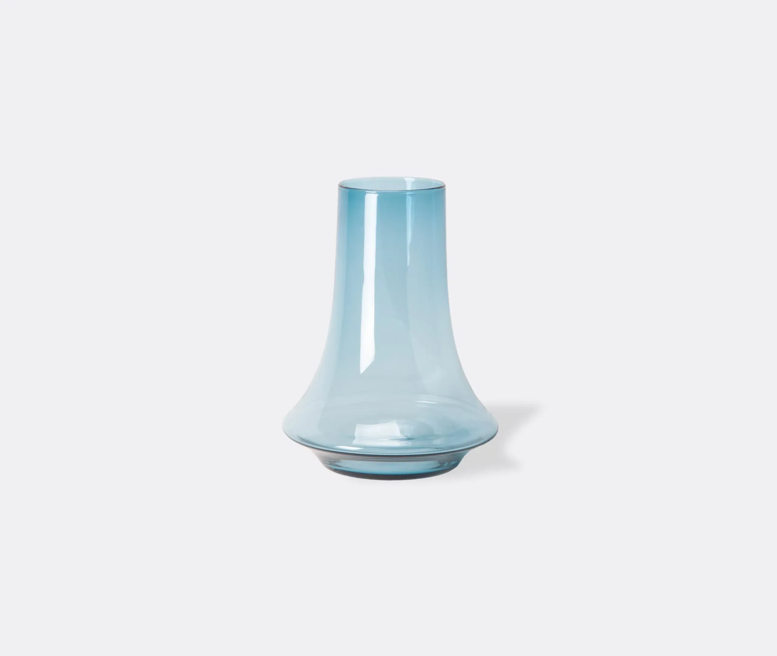 Medium Vase with Curved Design - Blue, Glass