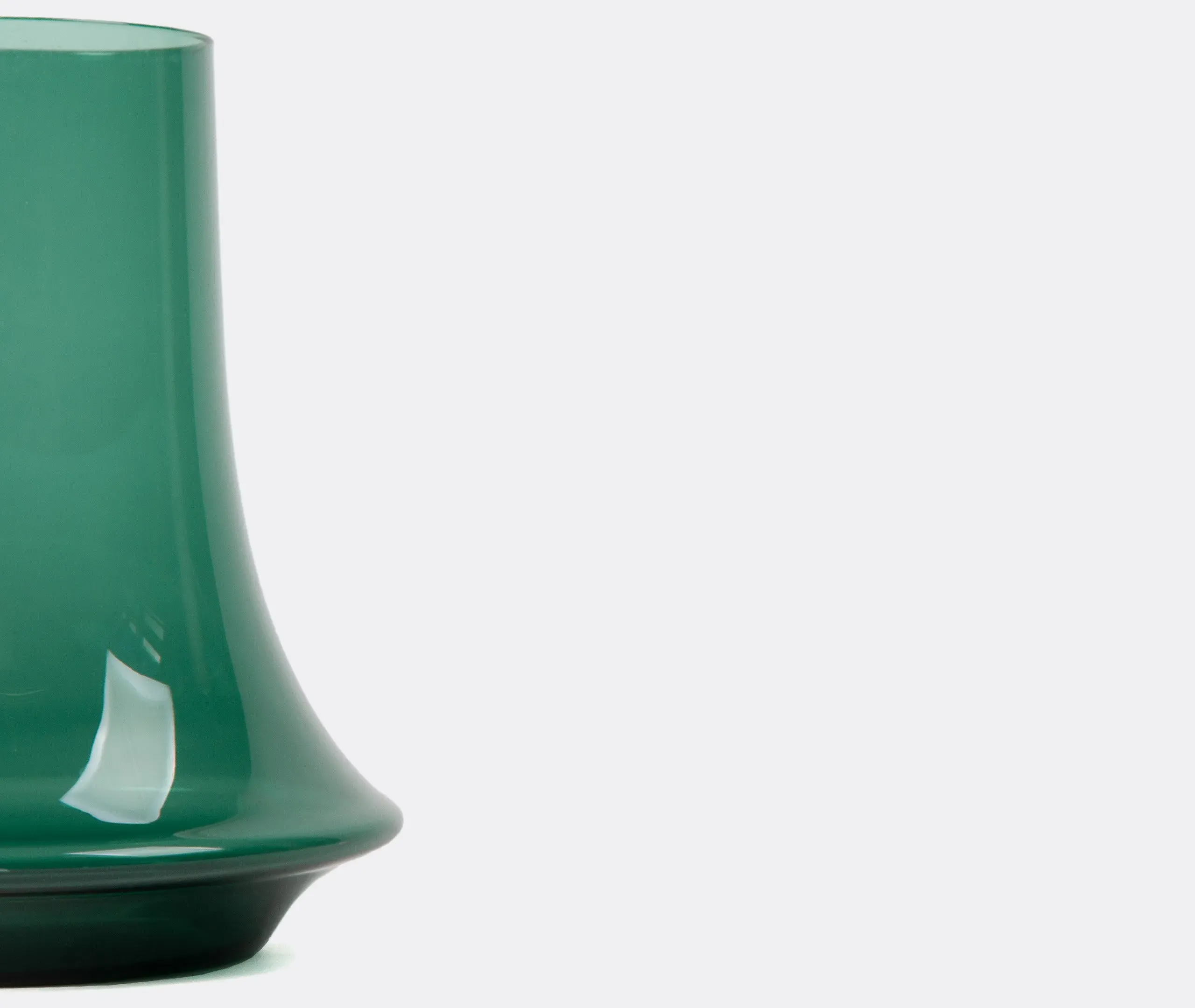Medium Vase with Curved Design - Green, Glass