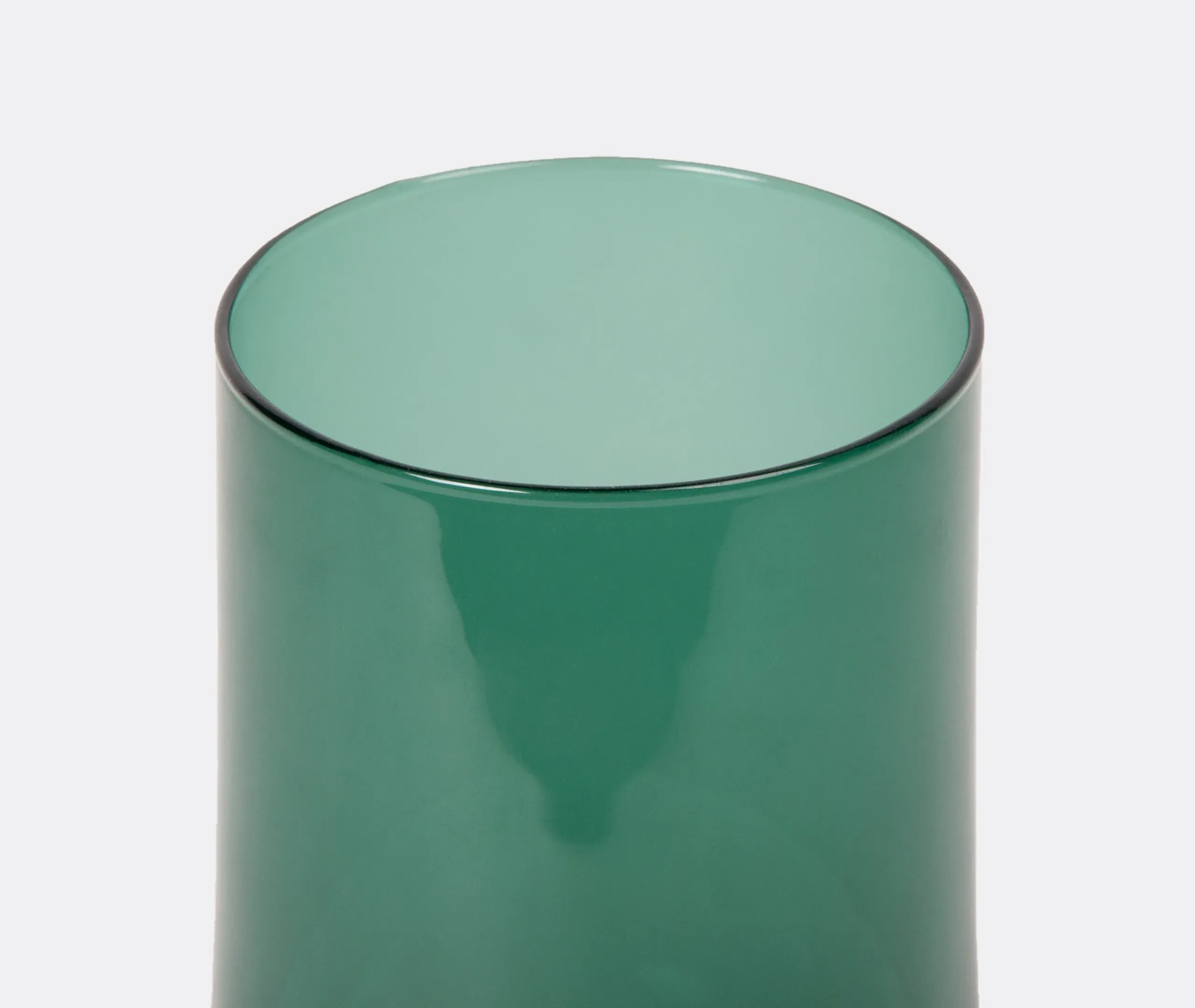 Medium Vase with Curved Design - Green, Glass