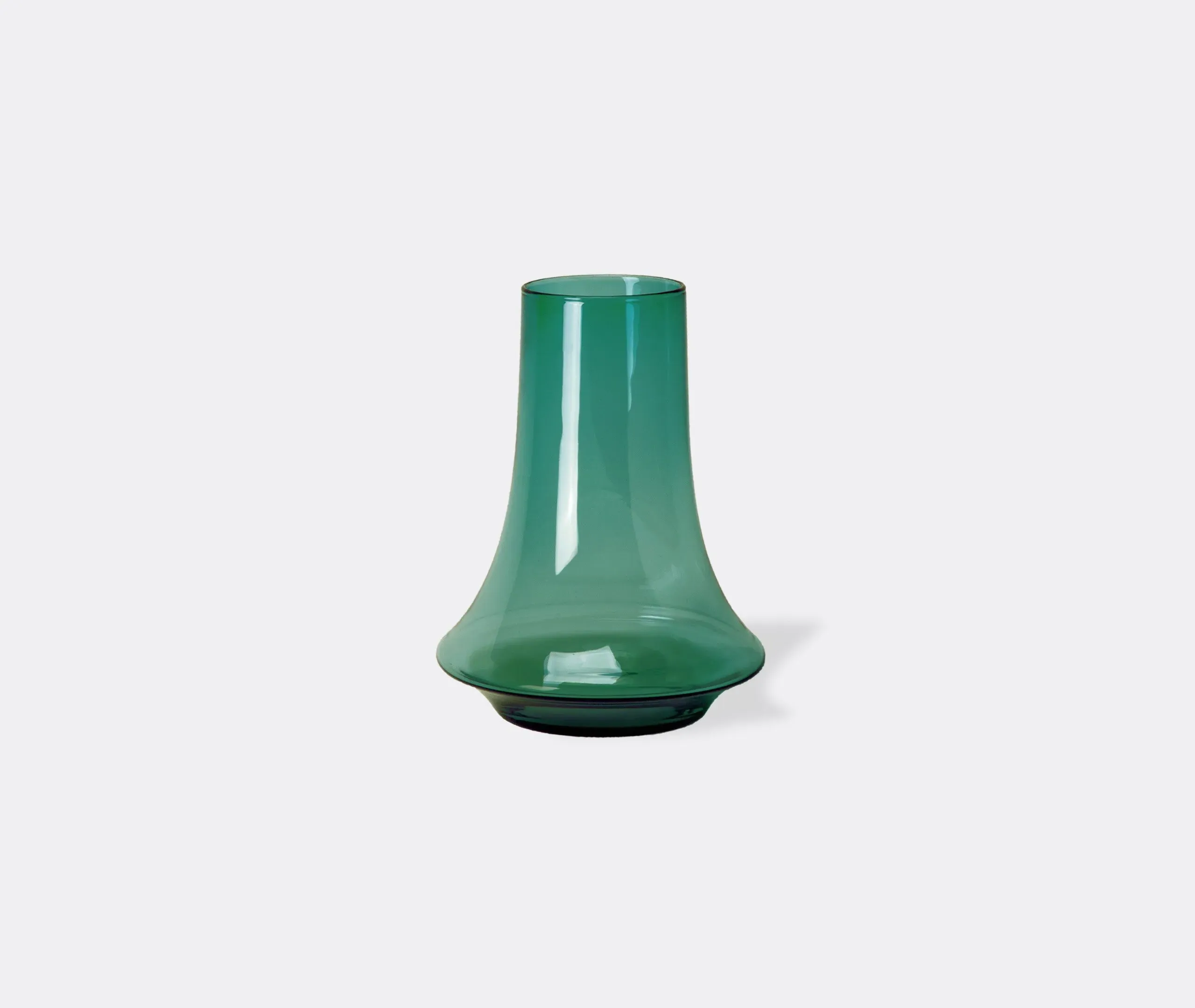 Medium Vase with Curved Design - Green, Glass