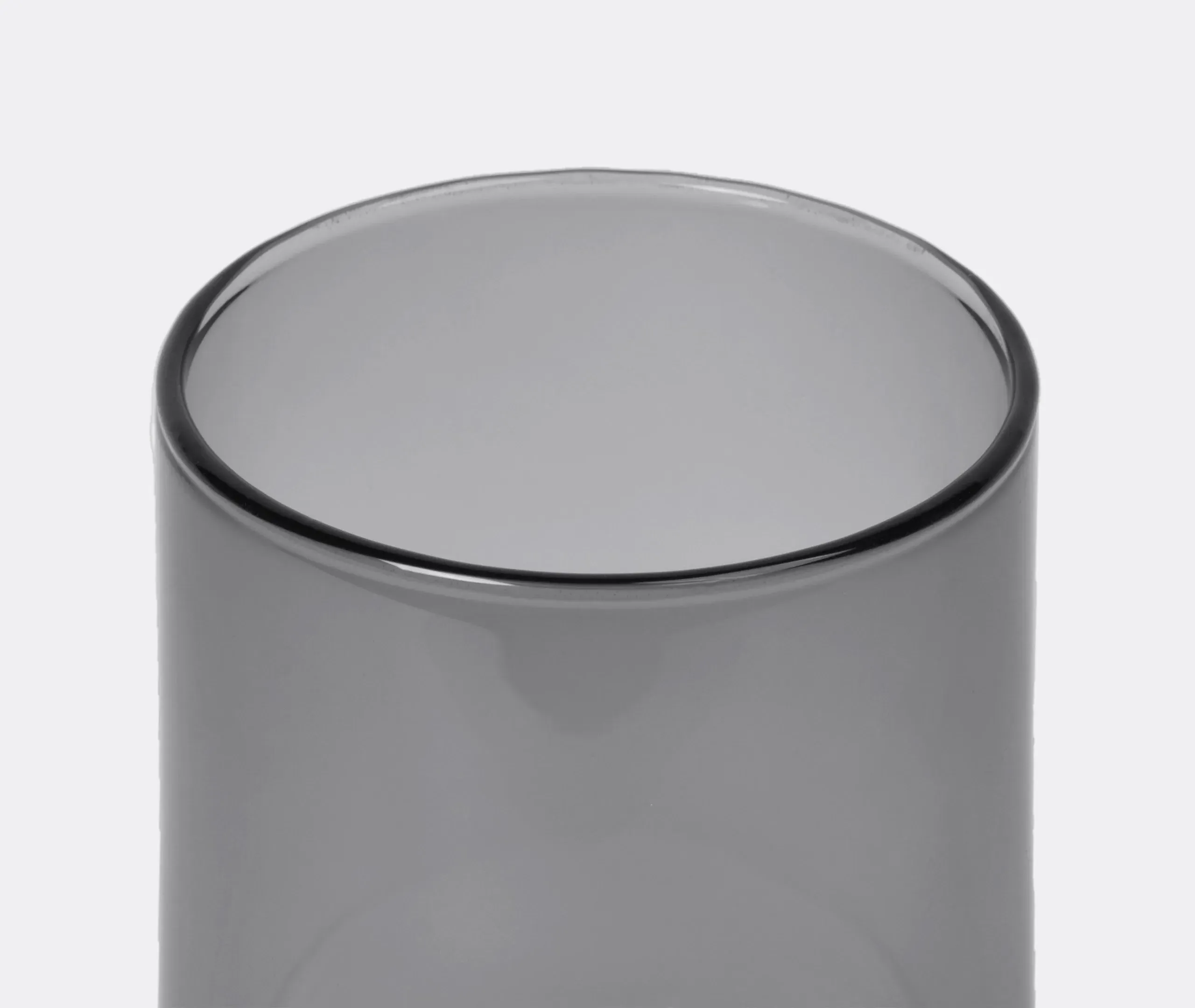 Medium Vase with Curved Design - Grey, Glass