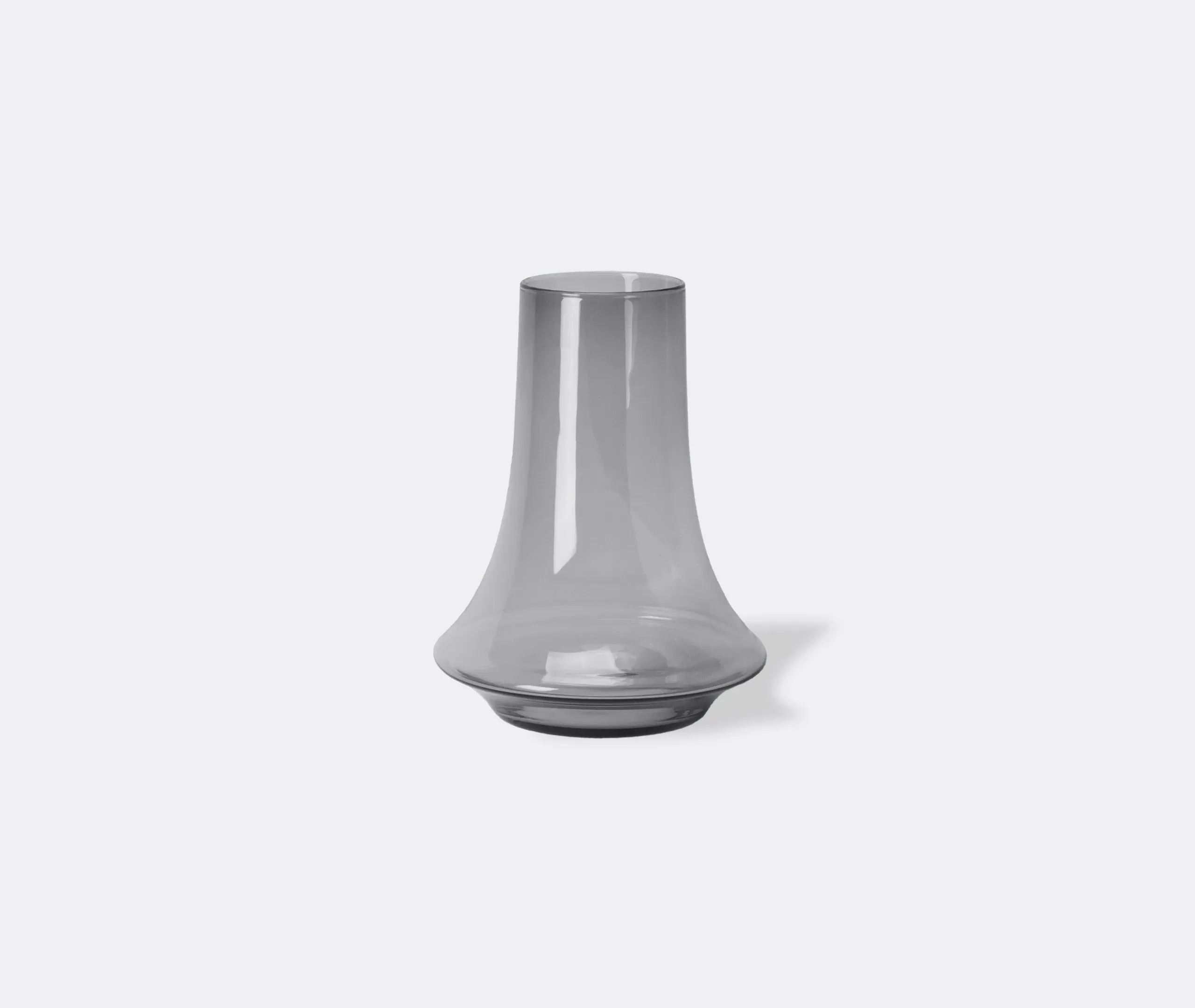 Medium Vase with Curved Design - Grey, Glass