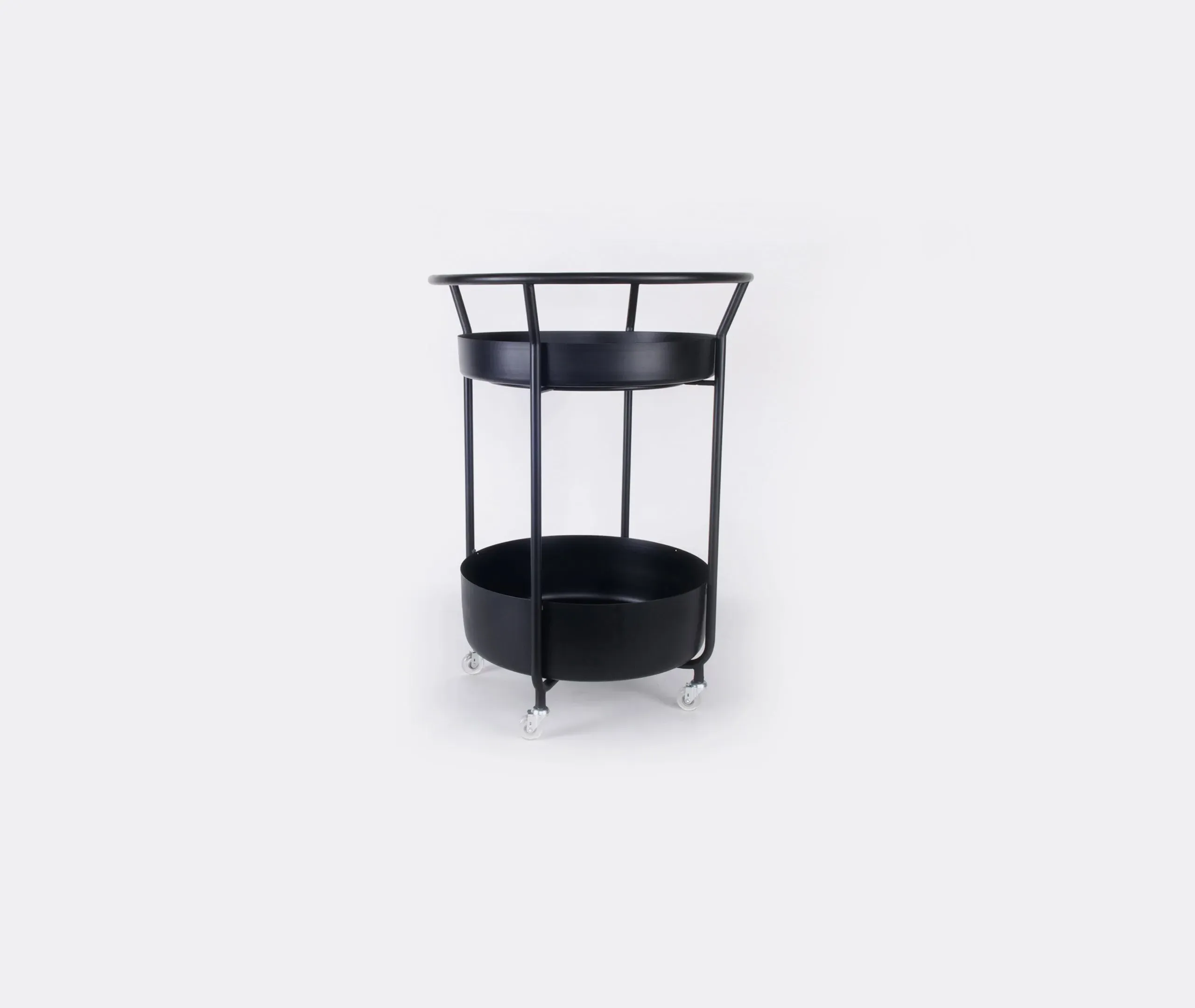 Mobile Bar Trolley with Wheels - Black, Steel image