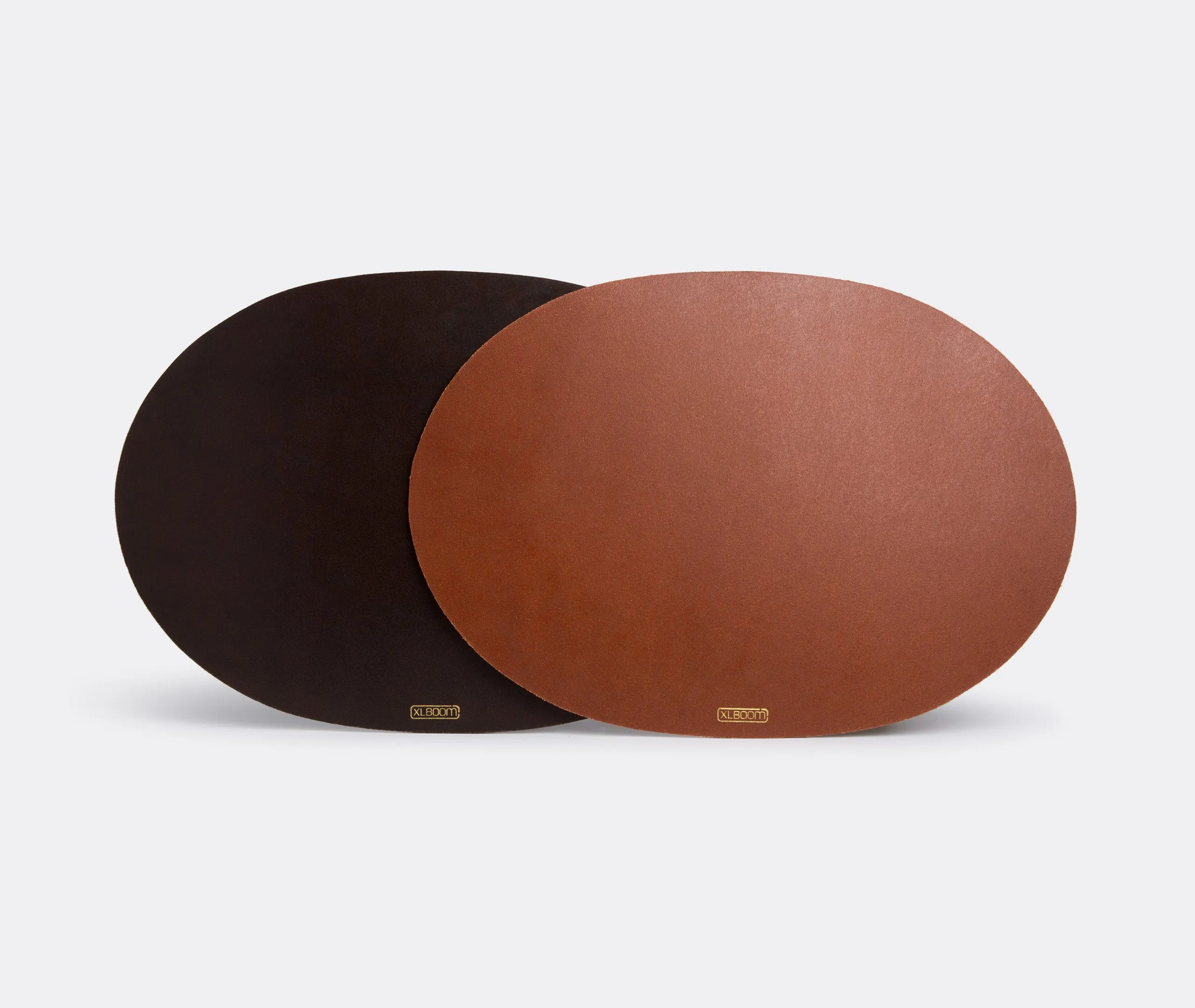 Oval Placemat - Dark Brown, Leather