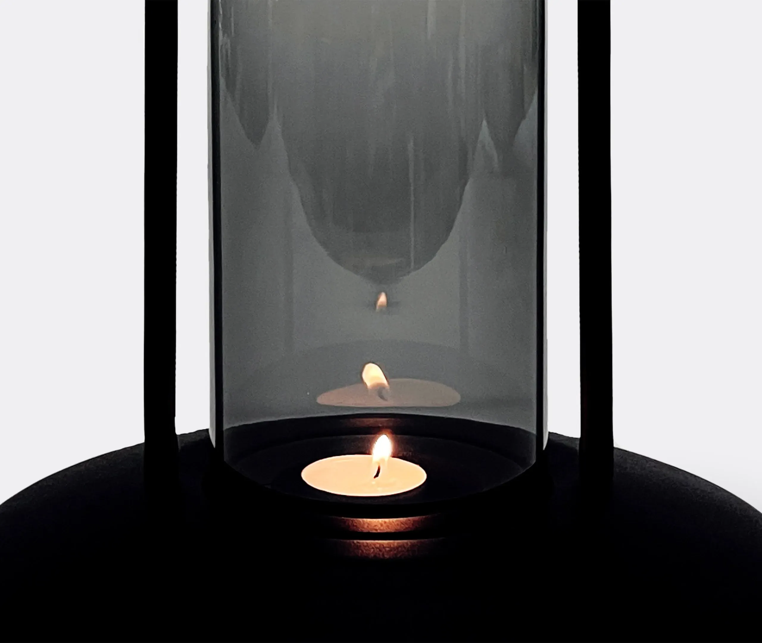 Small Lantern with Handle - Grey, Glass