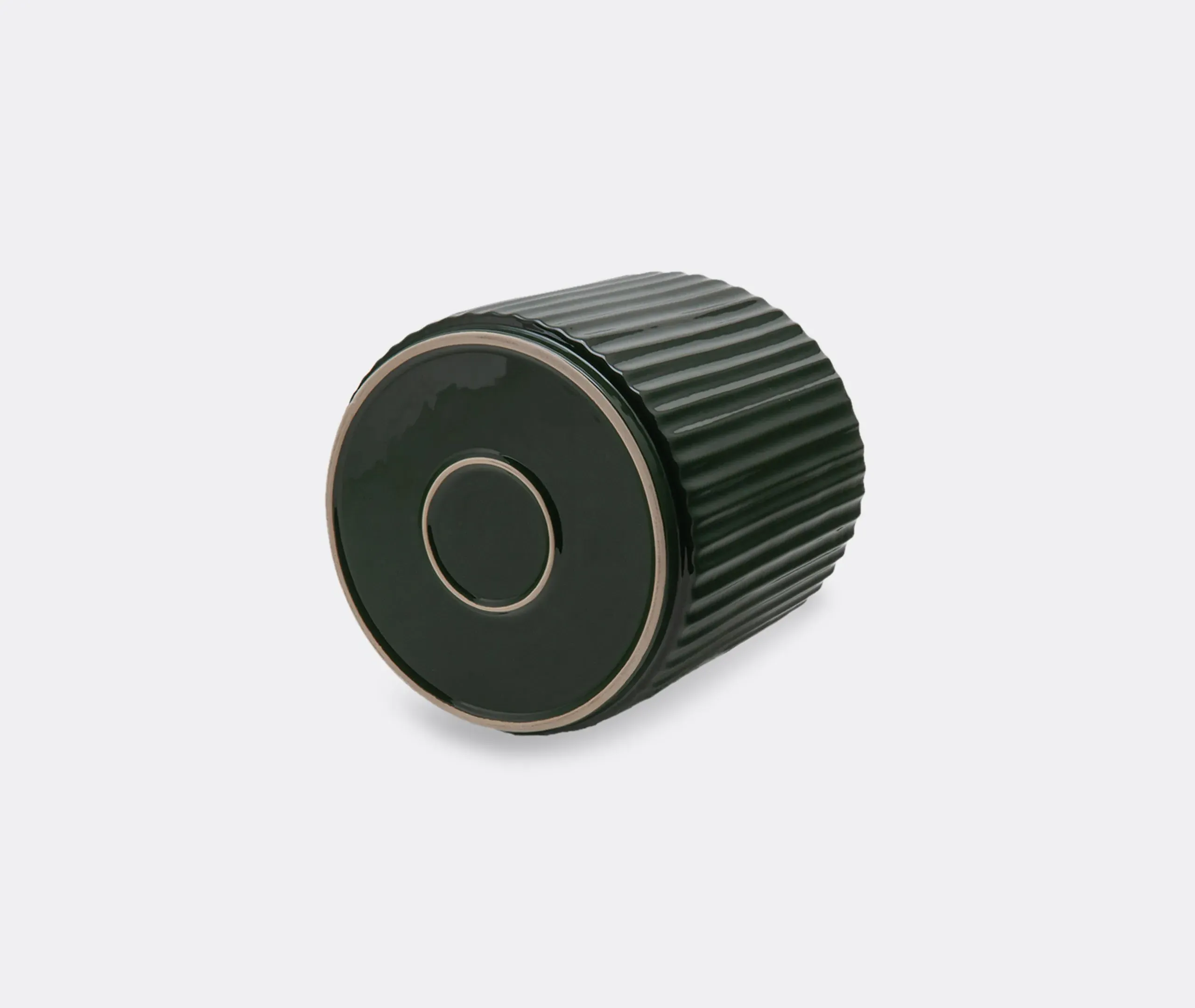 Tall Plant Pot with Linear Creases - Green