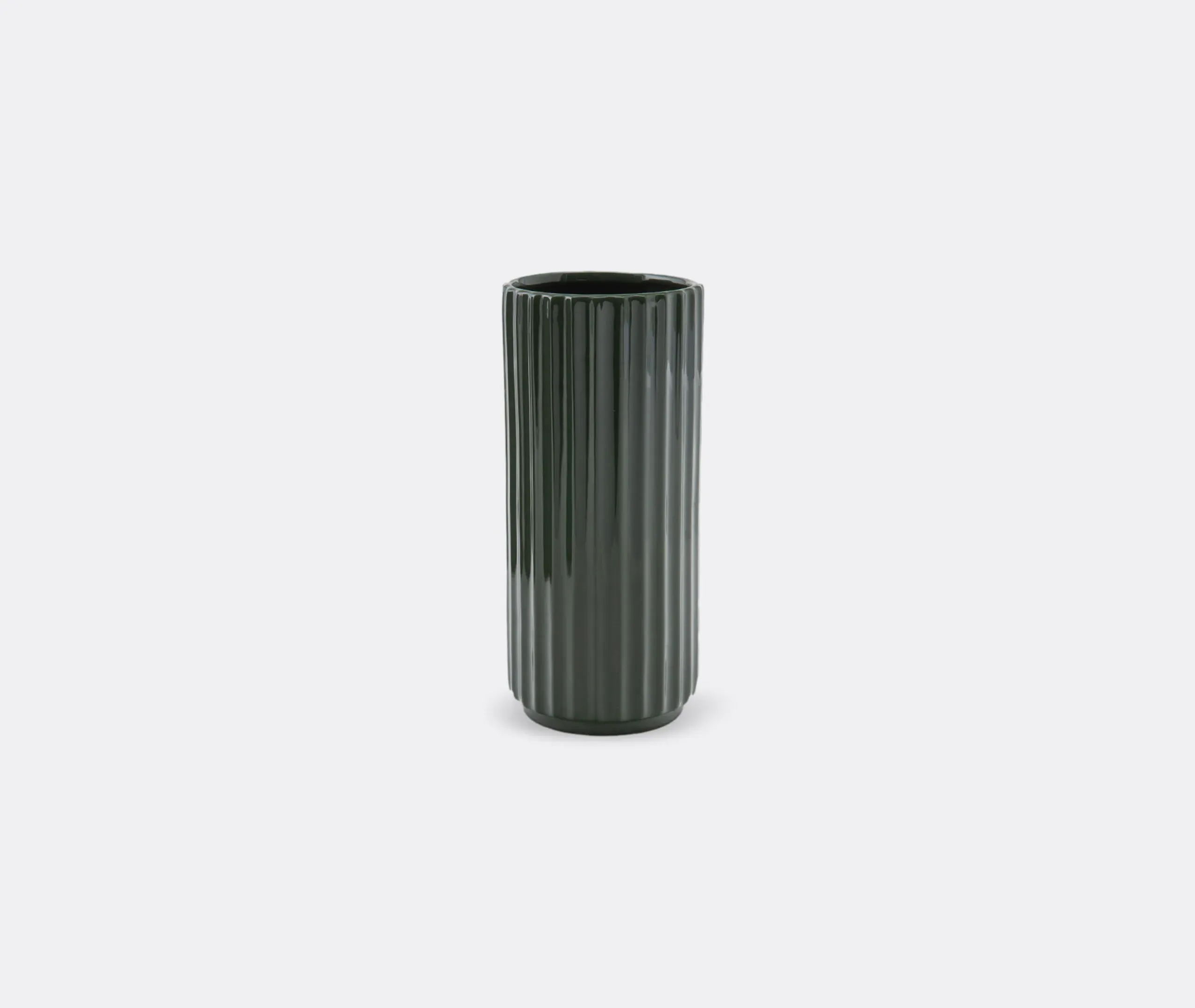 Tall Vase with Linear Texture - Green, Porcelain image