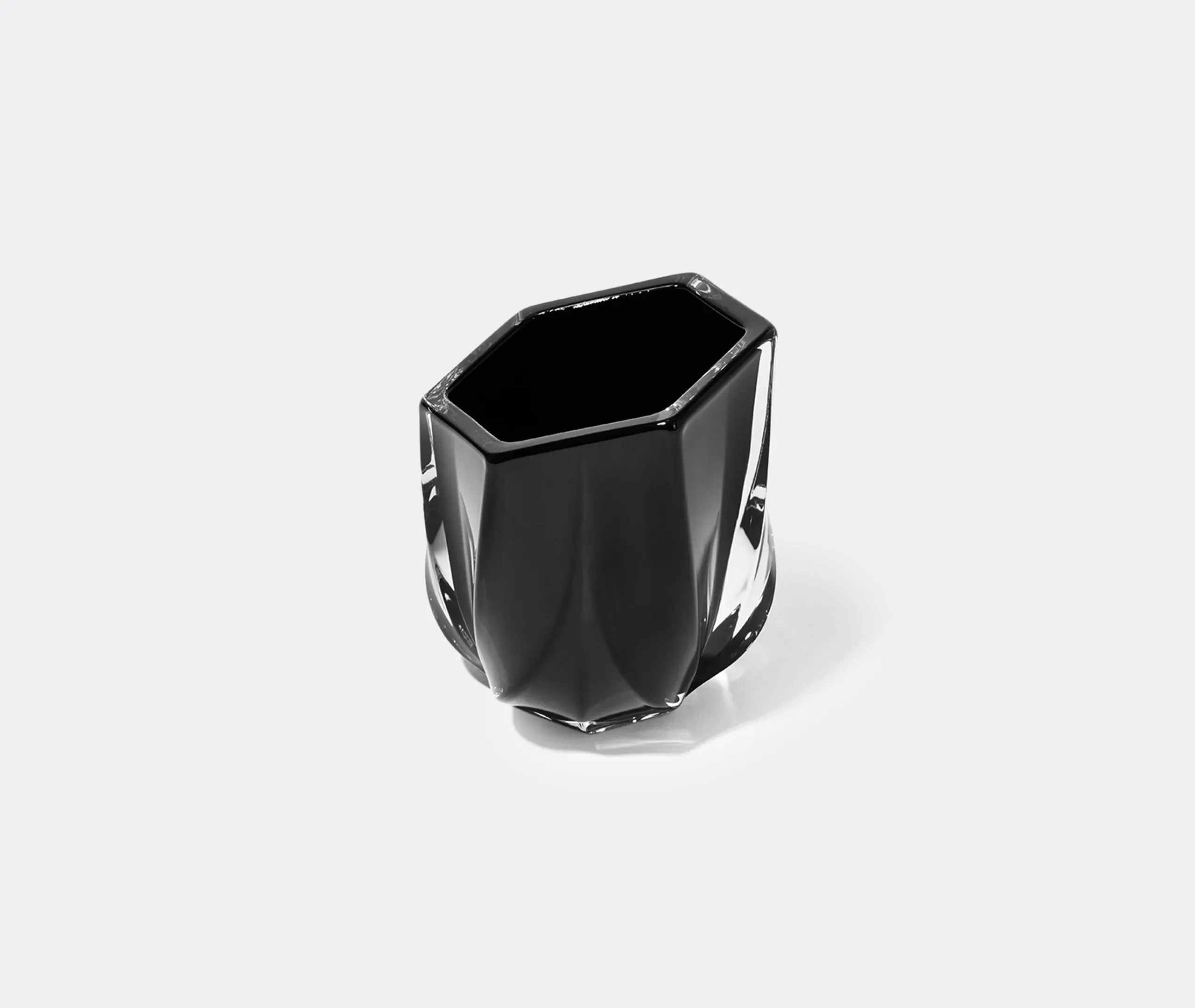 Faceted Tealight Holder - Black, Glass image