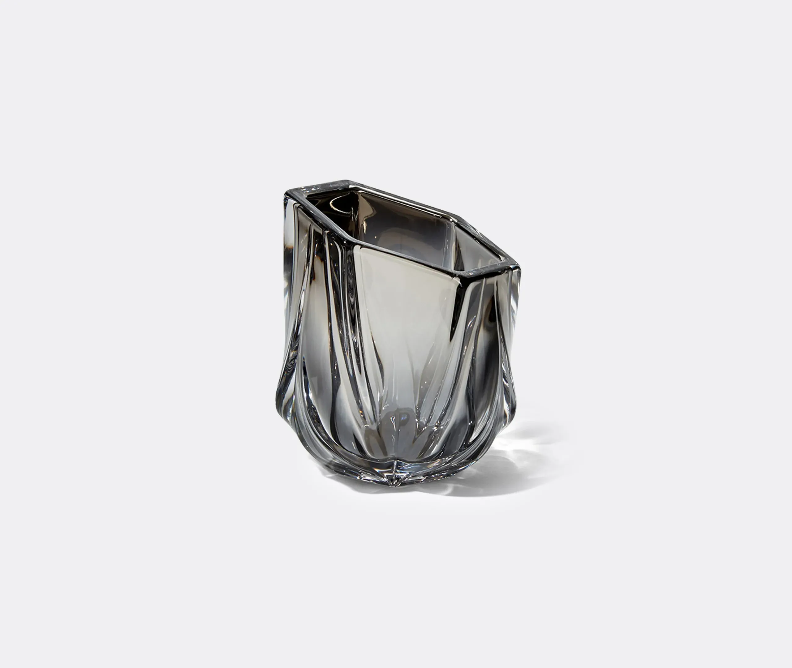 Faceted Tealight Holder - Silver, Glass