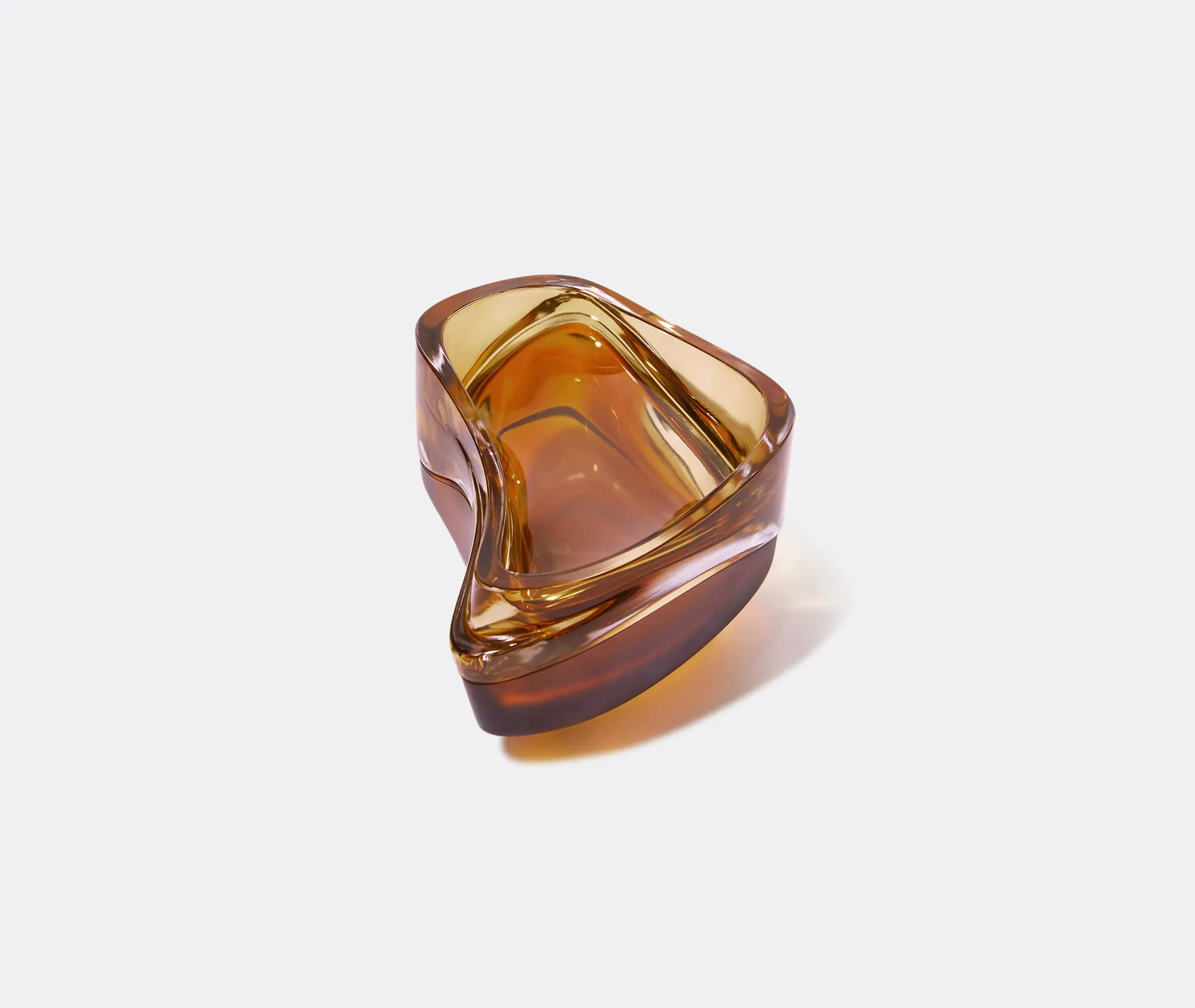 Wave-Shaped Vessel with Storage - Amber, Crystal