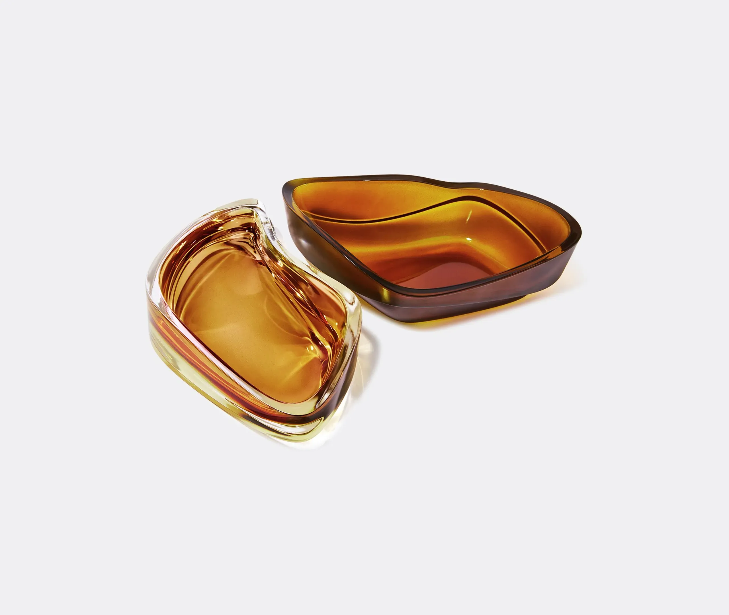 Wave-Shaped Vessel with Storage - Amber, Crystal