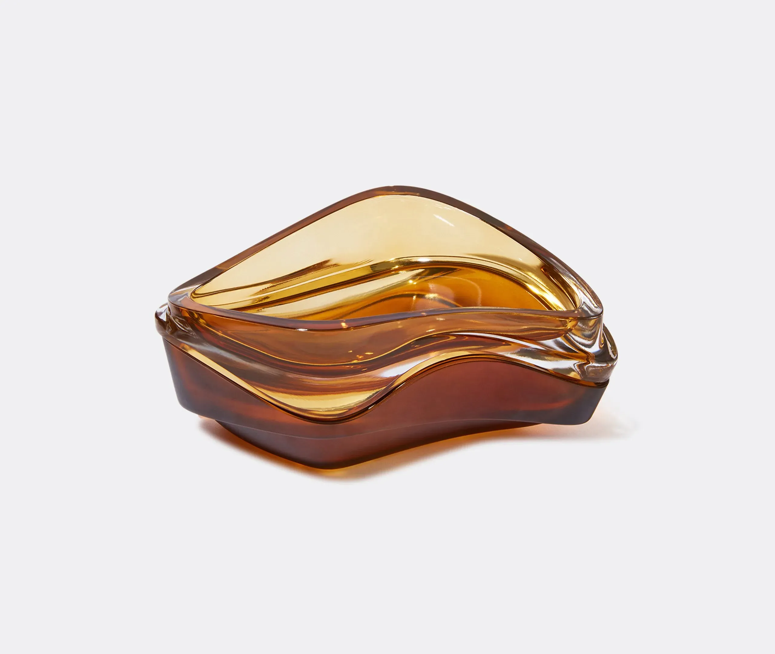 Wave-Shaped Vessel with Storage - Amber, Crystal image