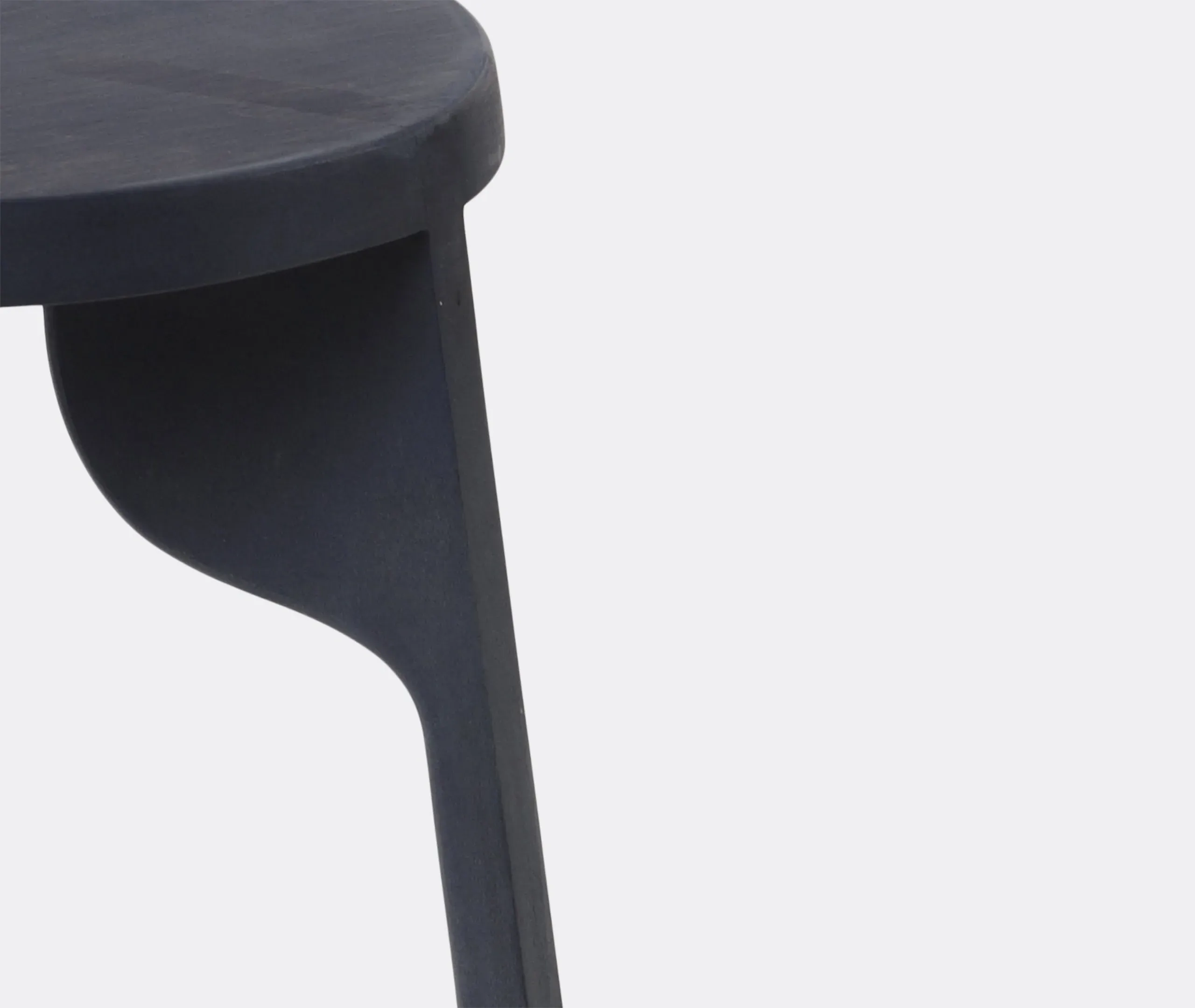 3-Legged Stool with Handle Hole - Black, Maple