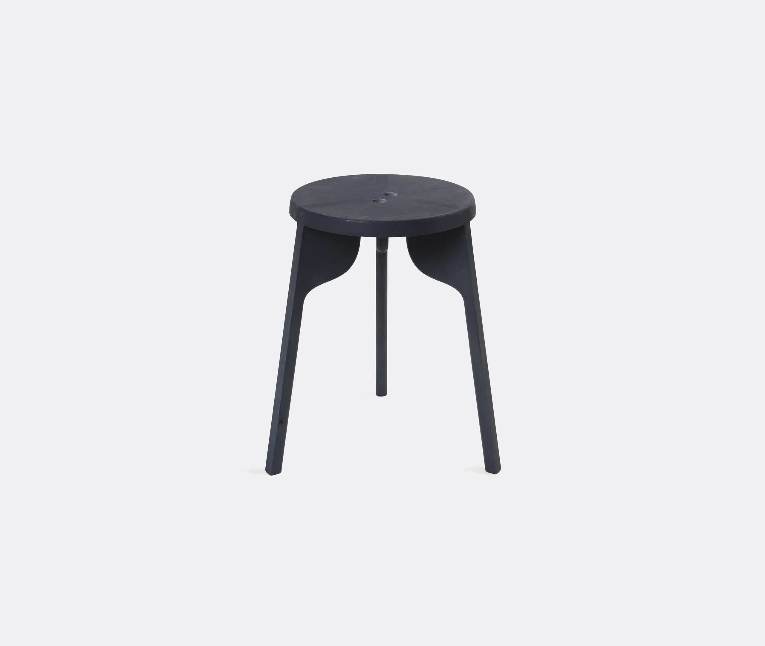 3-Legged Stool with Handle Hole - Black, Maple image