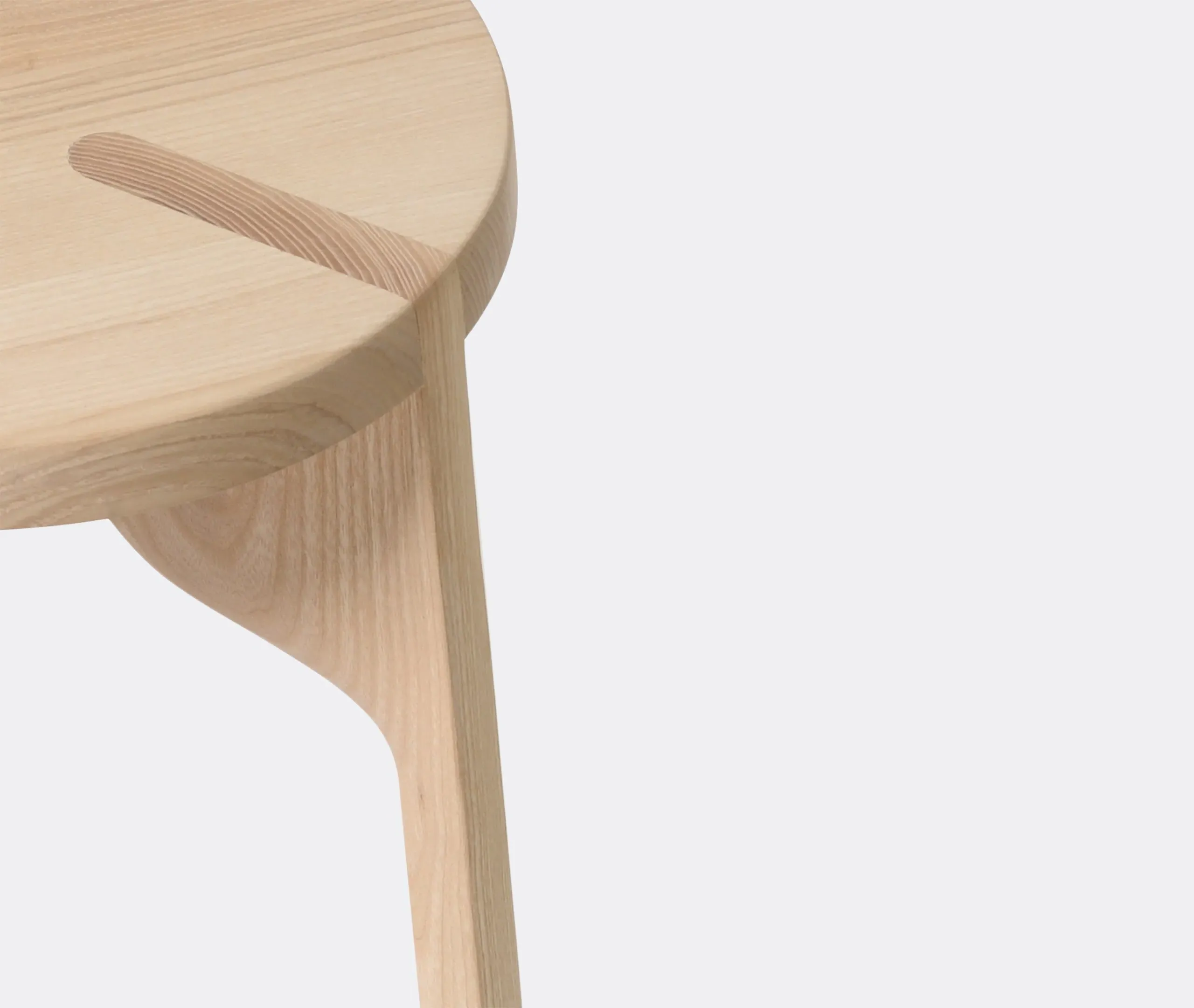3-Legged Stool with Handle Hole - White, Ash
